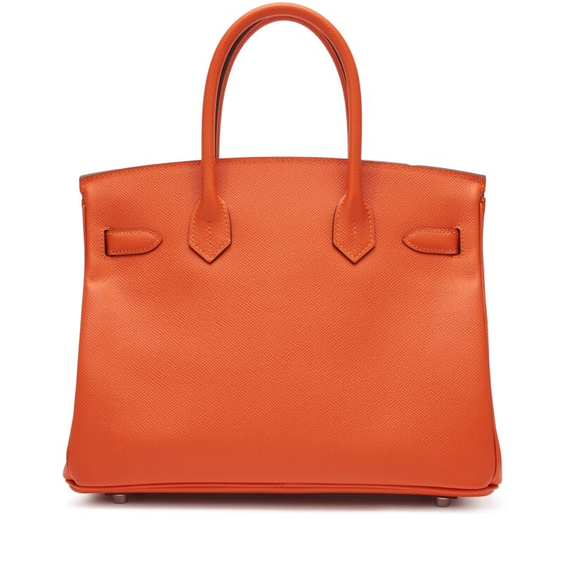 [TOP] H-Inspired Feu Orange Epsom Birkin Palladium Hardware - Gorchic - $483.99