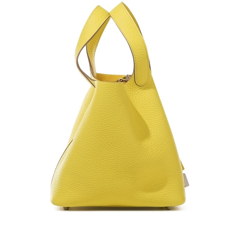 H-Inspired Clemence Picotin Lock Bag Silver Hardware -Yellow Bag - Gorchic - $143.99