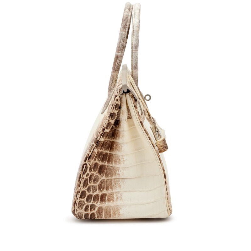 [TOP] H-Inspired Matte White Niloticus Crocodile Himalaya Birkin Palladium Hardware - Gorchic - $483.99