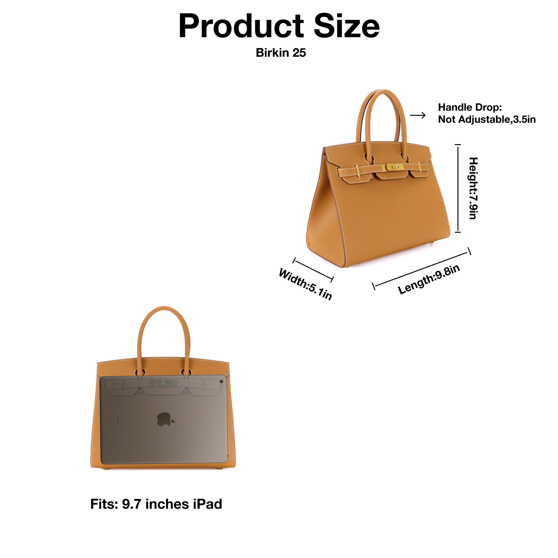 [TOP]H-Inspired Birkin Brown Epsom Sellier Gold Hardware - Handbag - Gorchic - $483.99