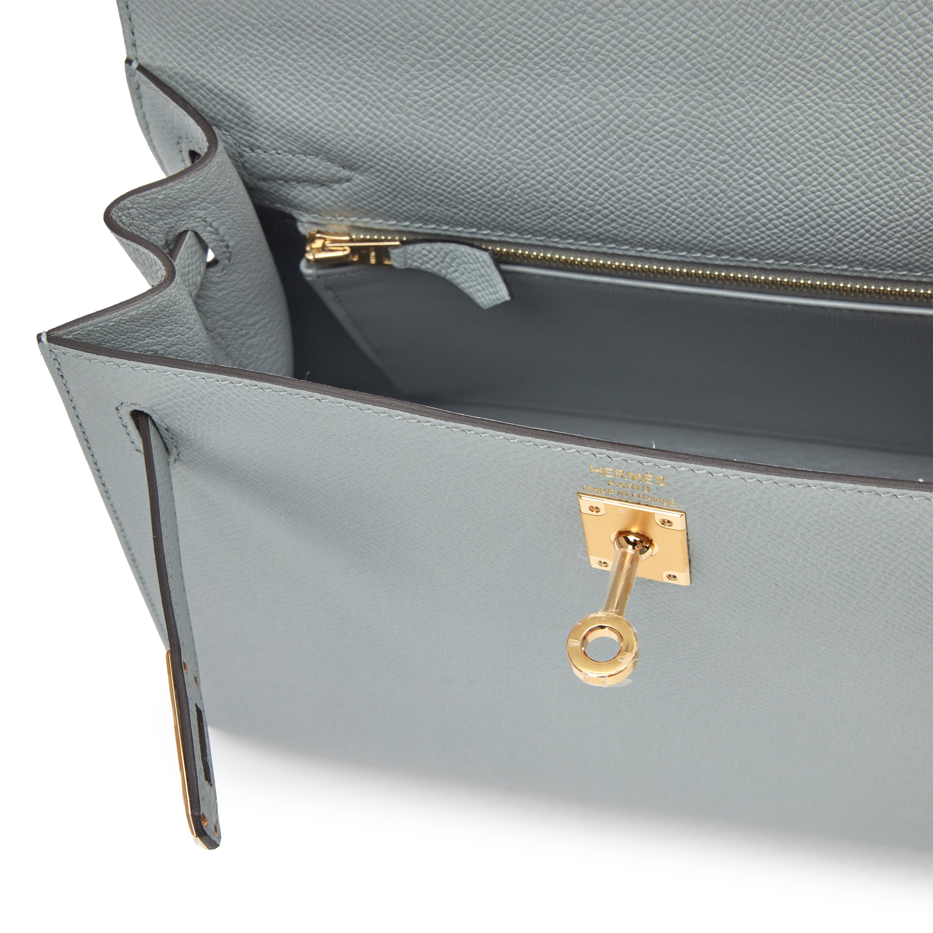 H-Inspired Bleu Glacier Epsom Sellier Kelly Gold Hardware - Gorchic - $148.99