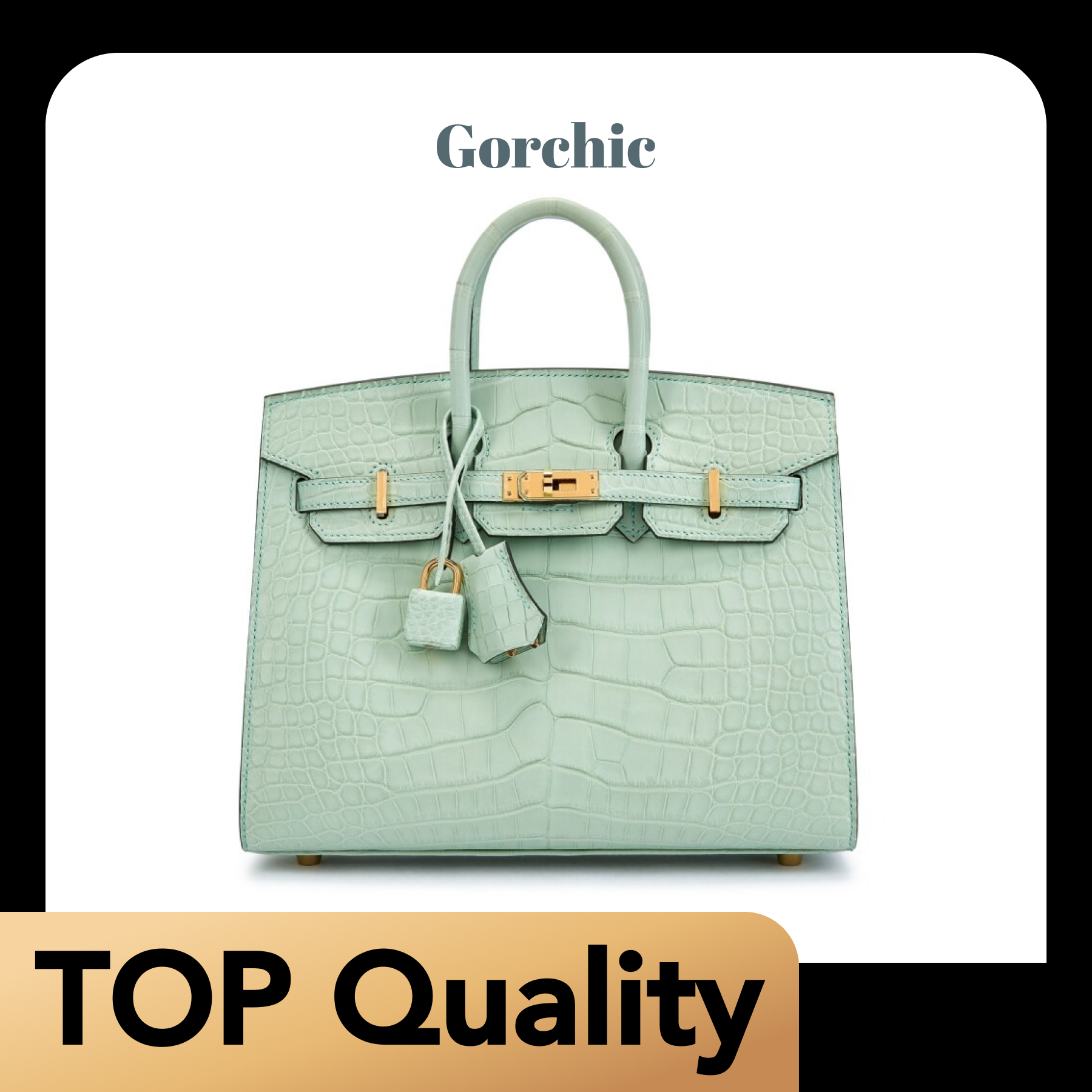 [TOP] H-Inspired Vert deau Matte Mississippiensis Alligator Birkin Sellier Gold Hardware - Gorchic - $483.99