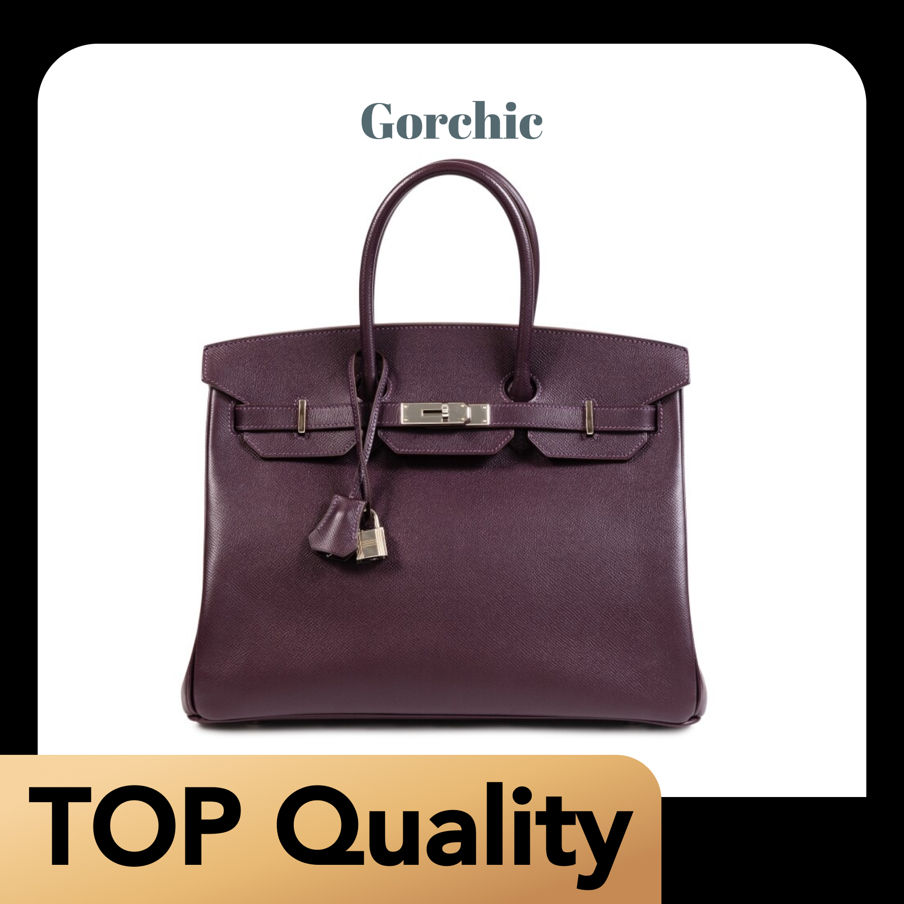 [TOP] H-Inspired Prune HSS Birkin Palladium Hardware - Gorchic - $483.99
