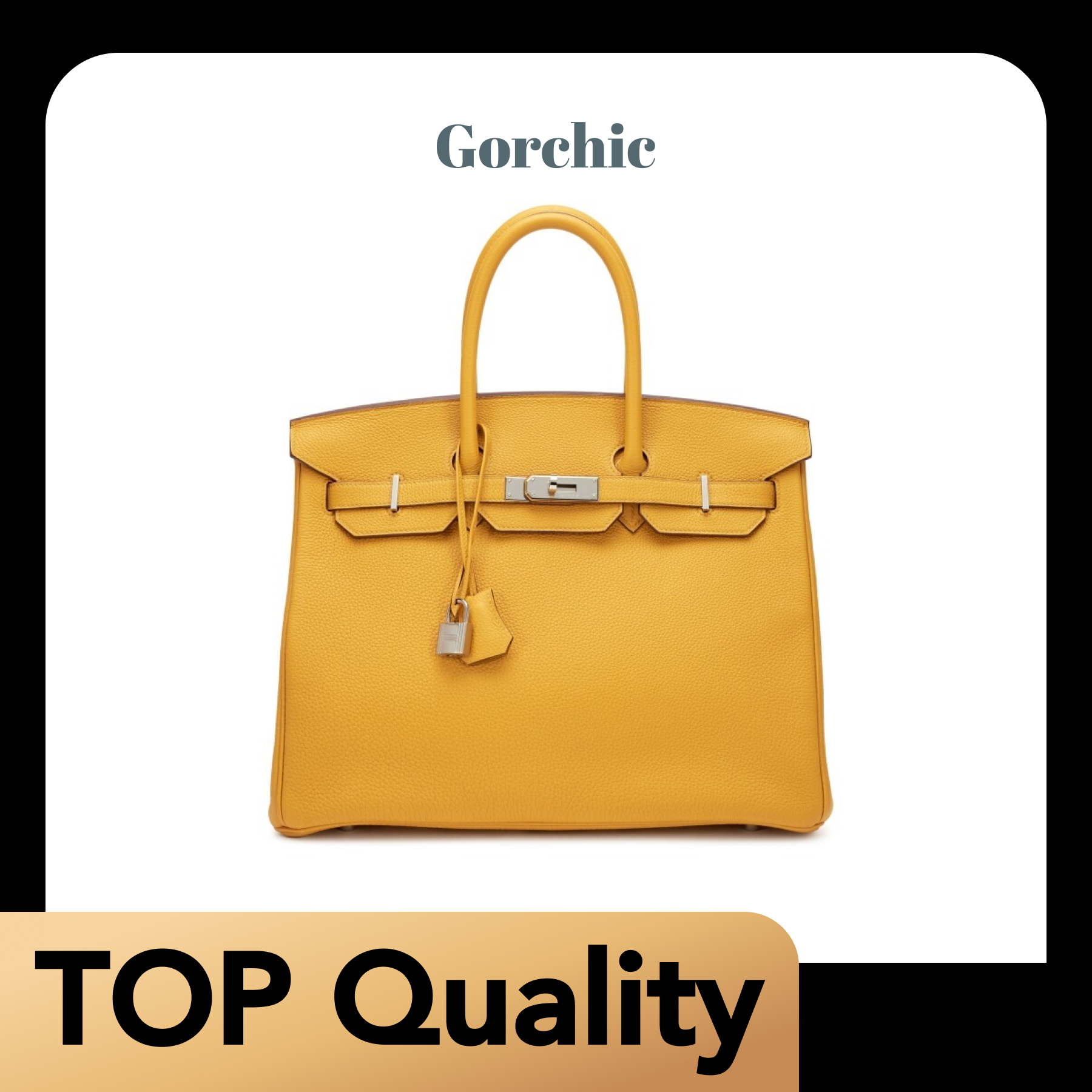 [TOP]  H-Inspired Jaune Ambre Togo Birkin Palladium Hardware - Gorchic - $483.99