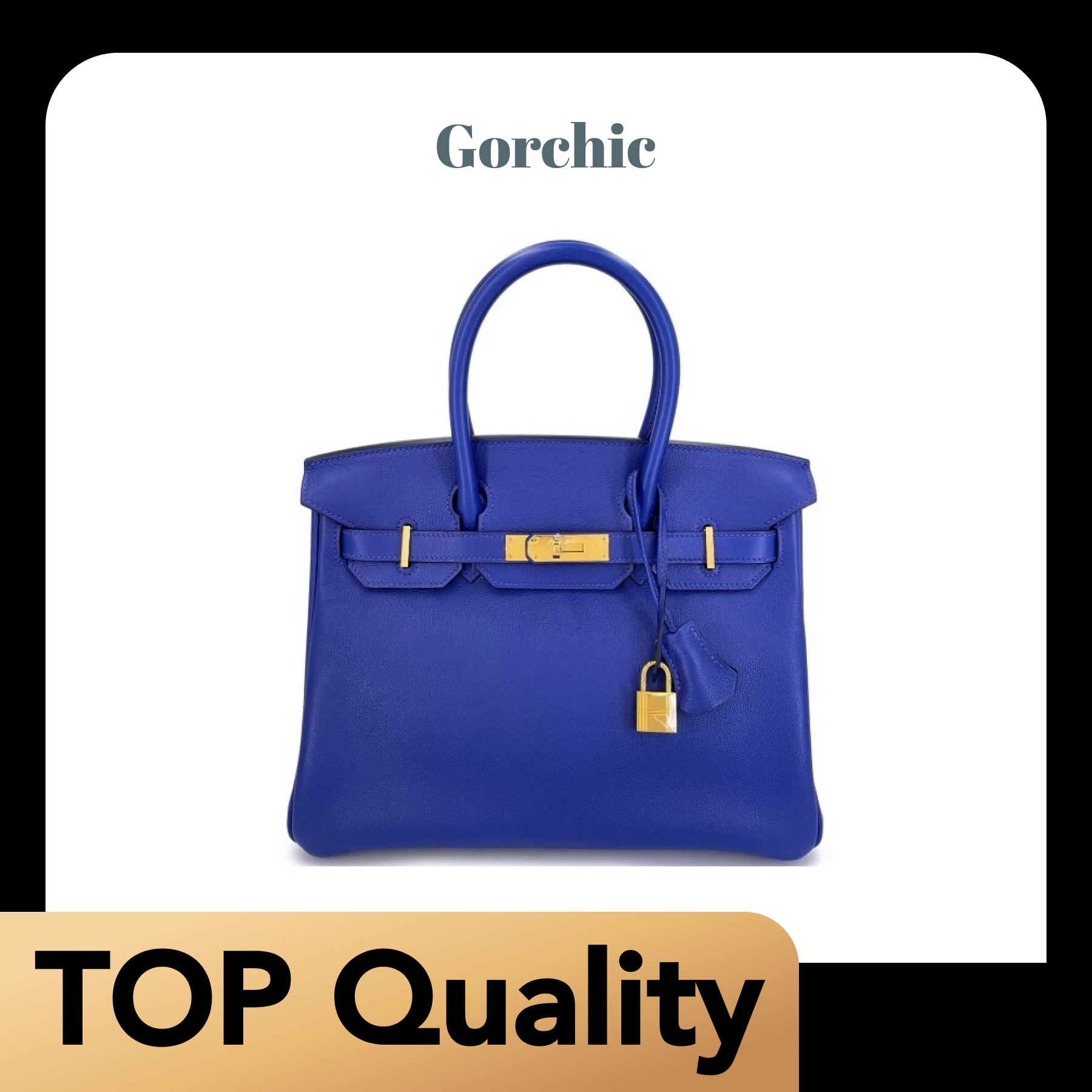[TOP] H-Inspired Bleu Electric Novillo Birkin Togo Gold Hardware - Gorchic - $483.99
