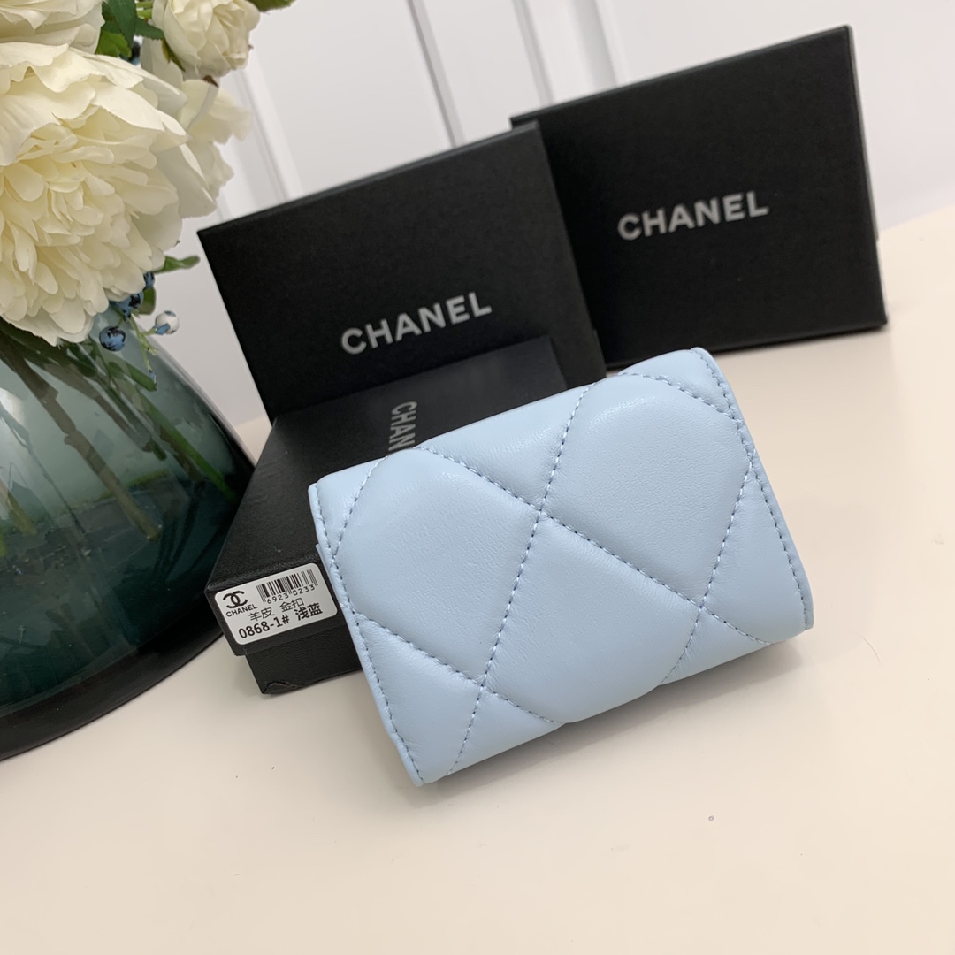 CC Inspired  19-Flap Card Holder - Light Blue - Gorchic - $92.99