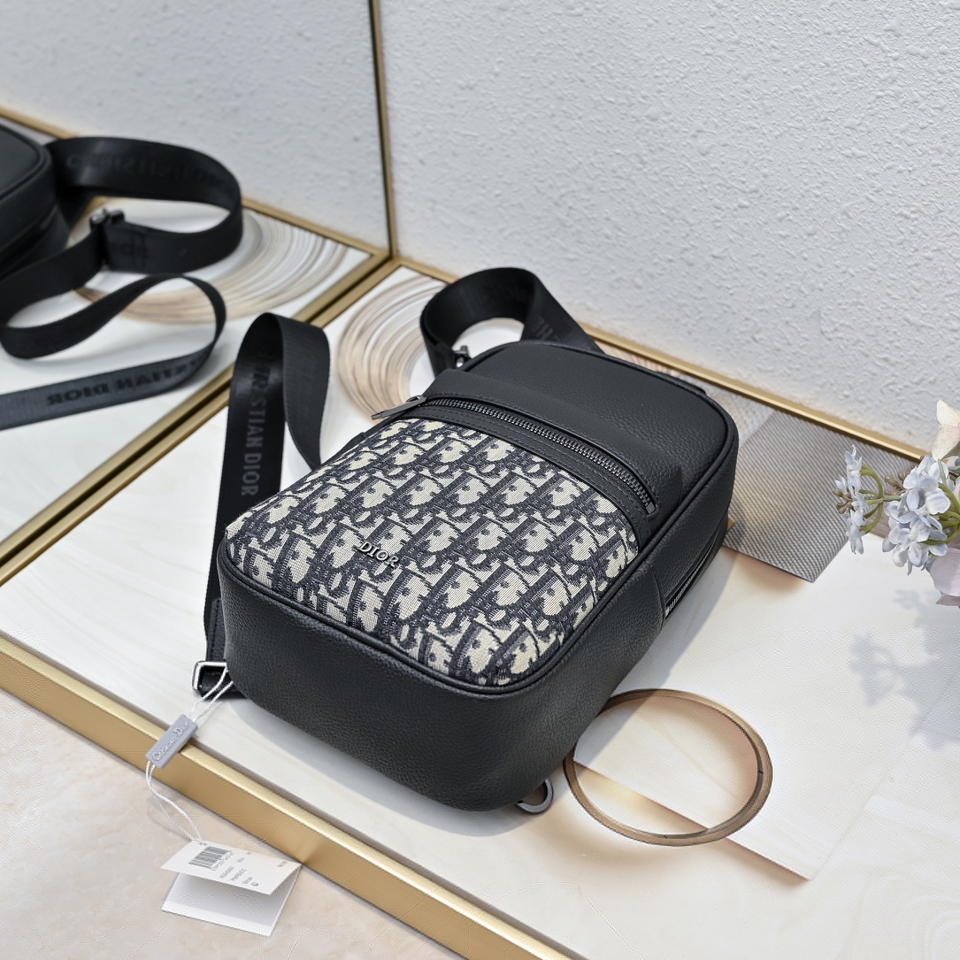 D-Inspired Rider 2.0 Sling Bag Beige and Black D-Inspired Oblique Jacquard - Gorchic - $139.99