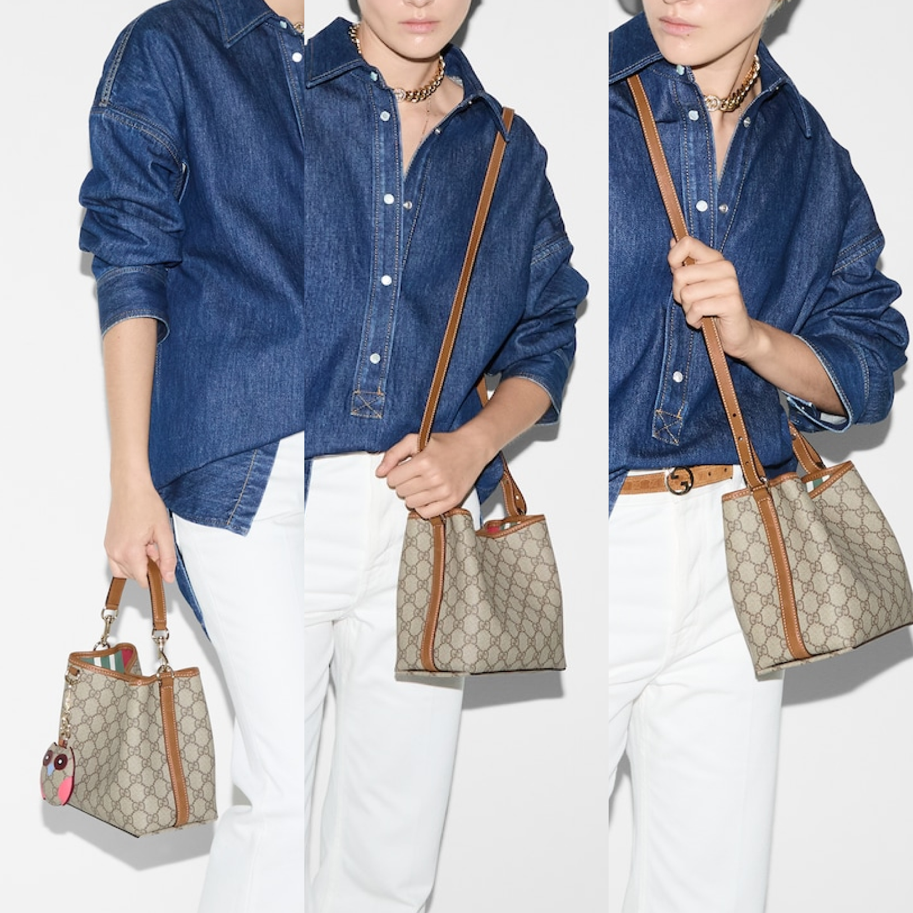 [TOP]Double-G GG Emblem bucket bag - Small - Gorchic - $286.99