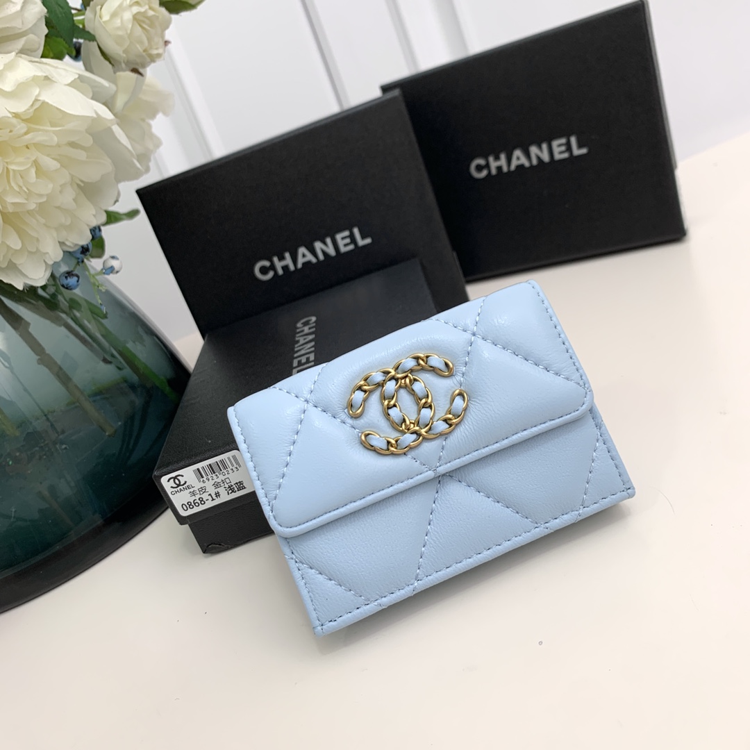 CC Inspired  19-Flap Card Holder - Light Blue - Gorchic - $92.99