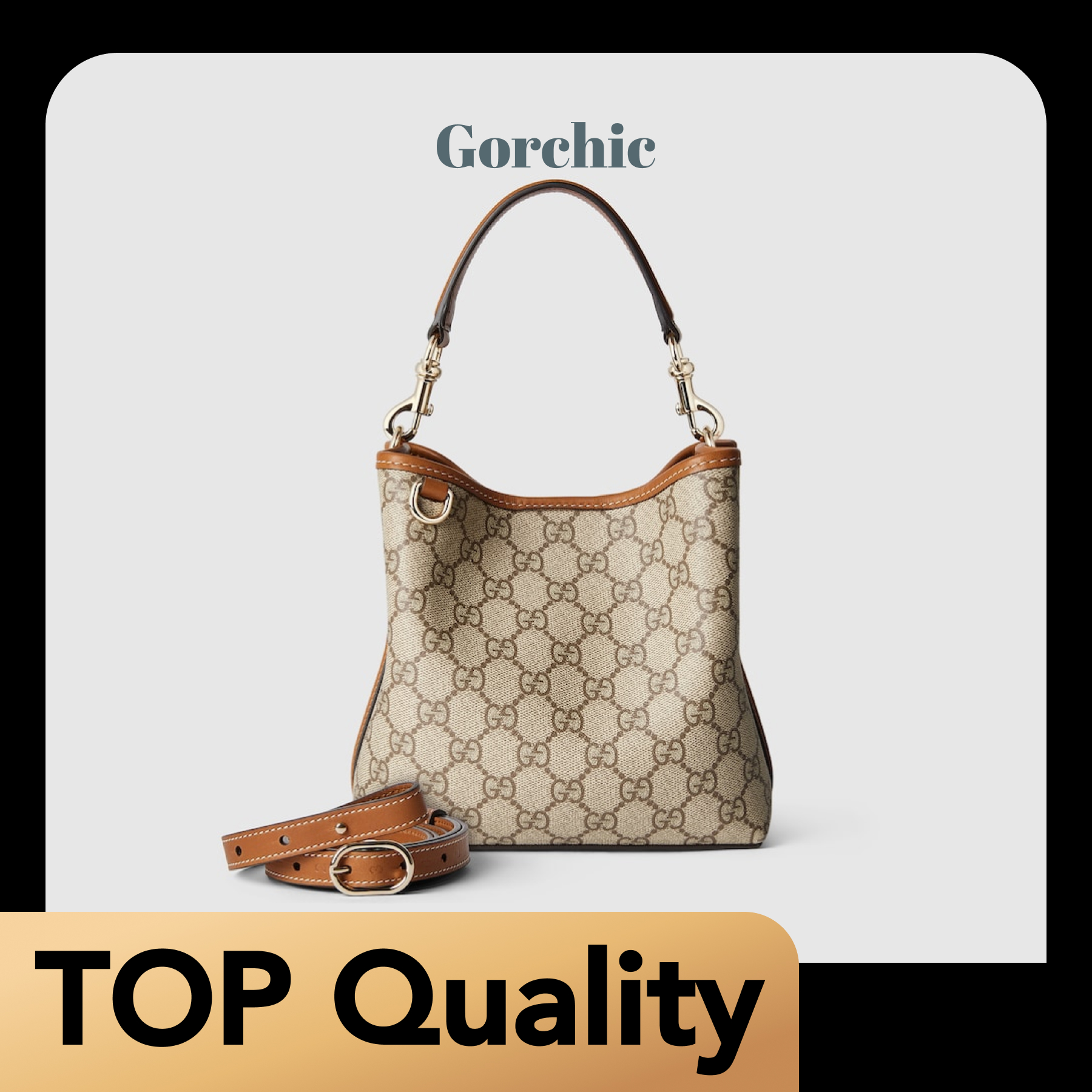 [TOP]Double-G GG Emblem bucket bag - Small - Gorchic - $286.99