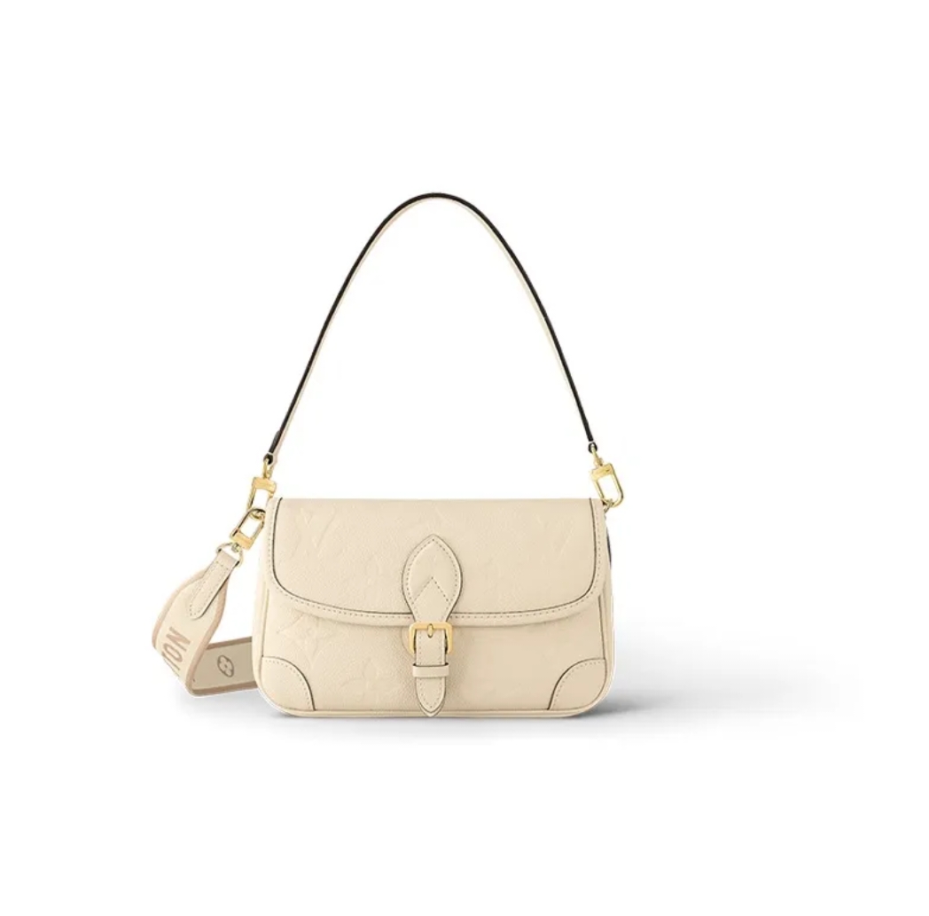 Designer L*V Empreinte Monogram Leather Diane Creme Beige -bag - Gorchic - $129.99