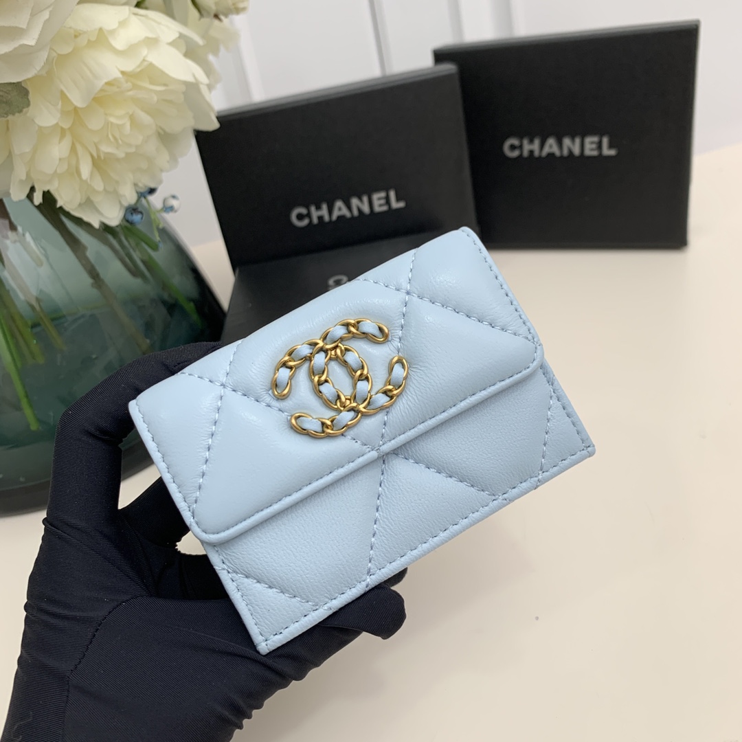 CC Inspired  19-Flap Card Holder - Light Blue - Gorchic - $92.99