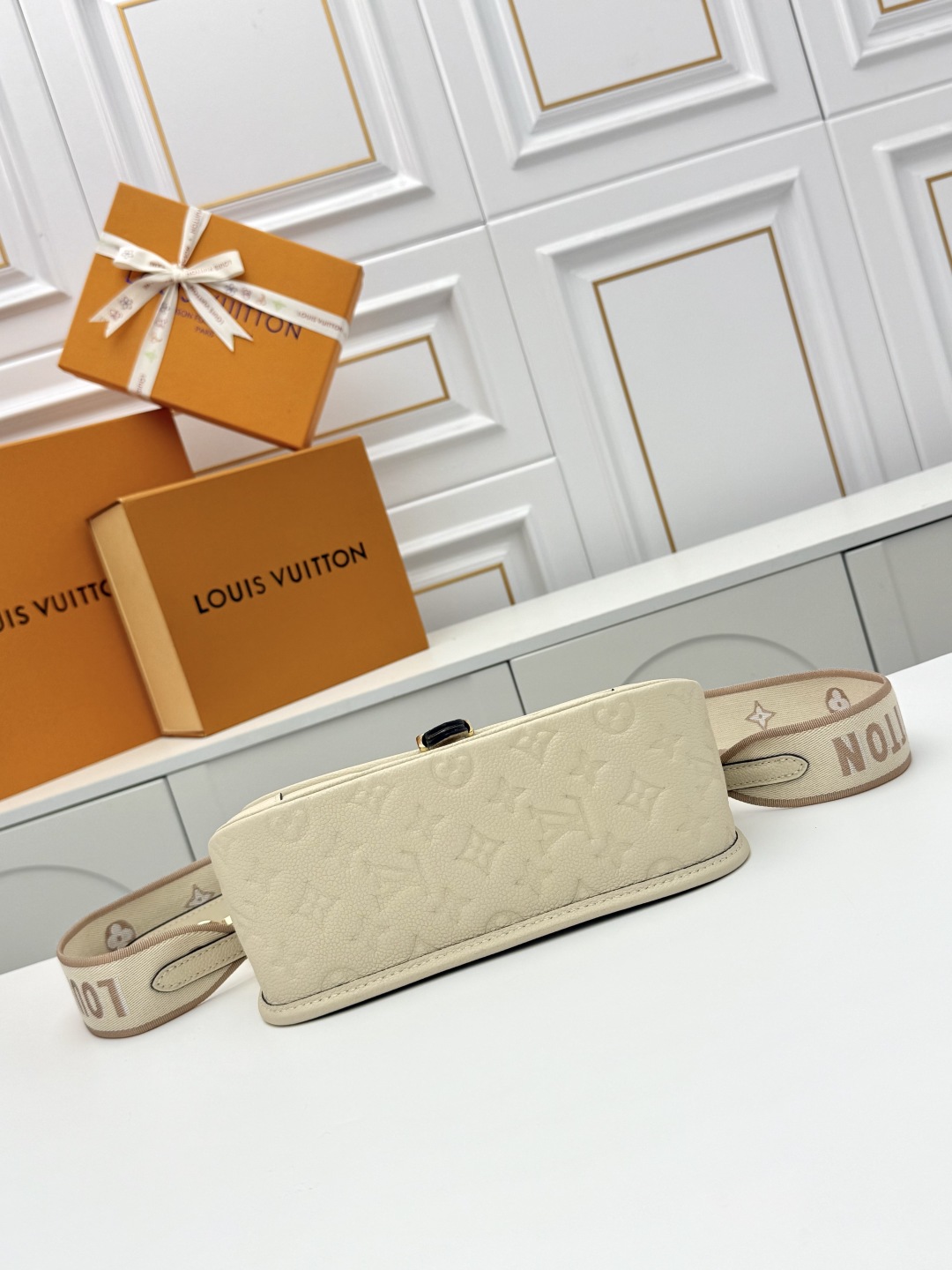 Designer L*V Empreinte Monogram Leather Diane Creme Beige -bag - Gorchic - $129.99