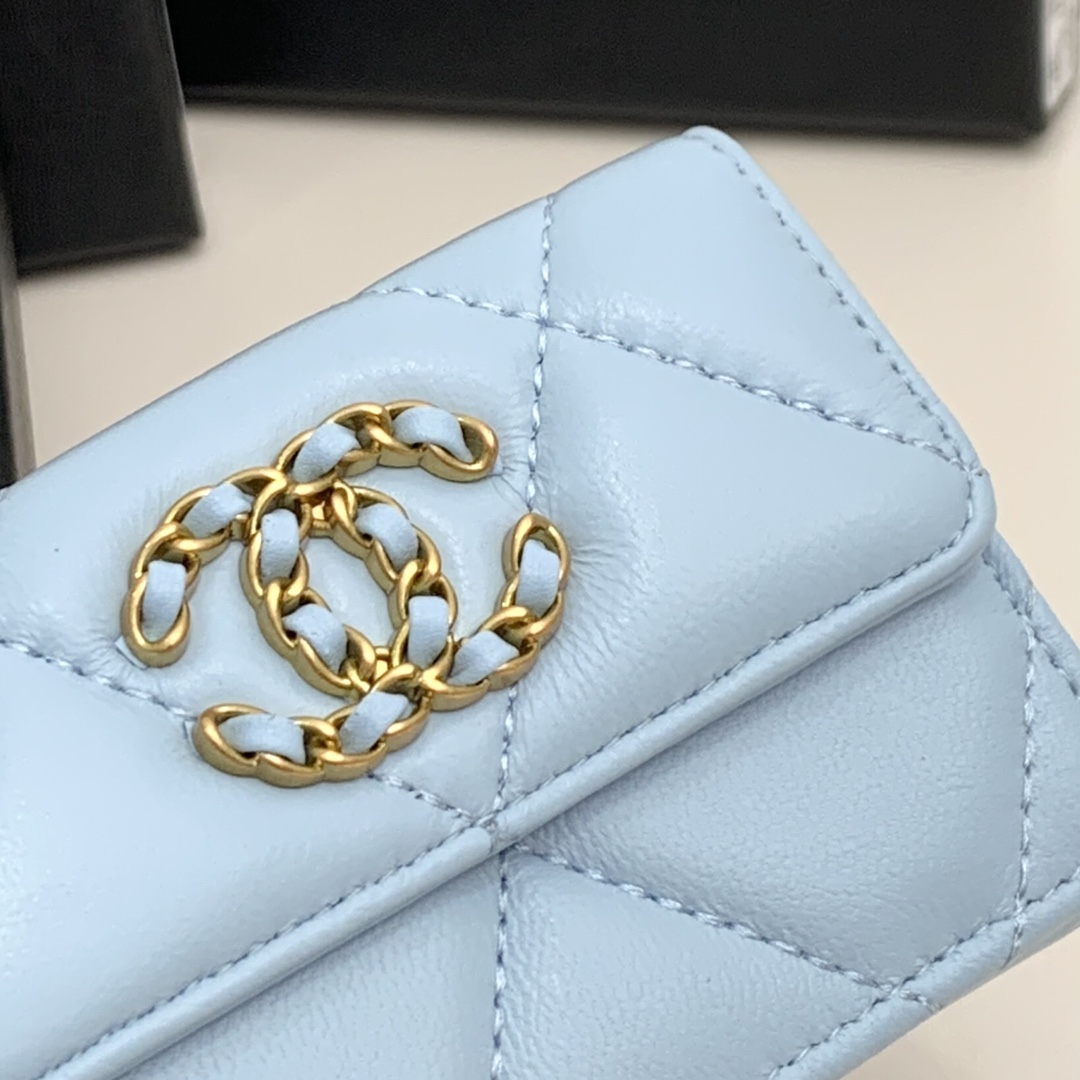 CC Inspired  19-Flap Card Holder - Light Blue - Gorchic - $92.99