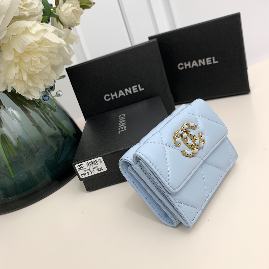CC Inspired  19-Flap Card Holder - Light Blue - Gorchic - $92.99