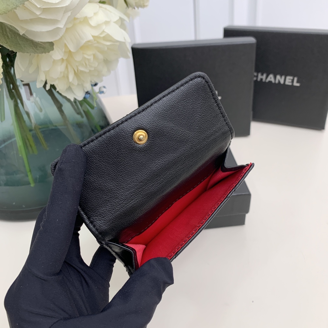 CC Inspired  19-Flap Card Holder - Black - Gorchic - $92.99
