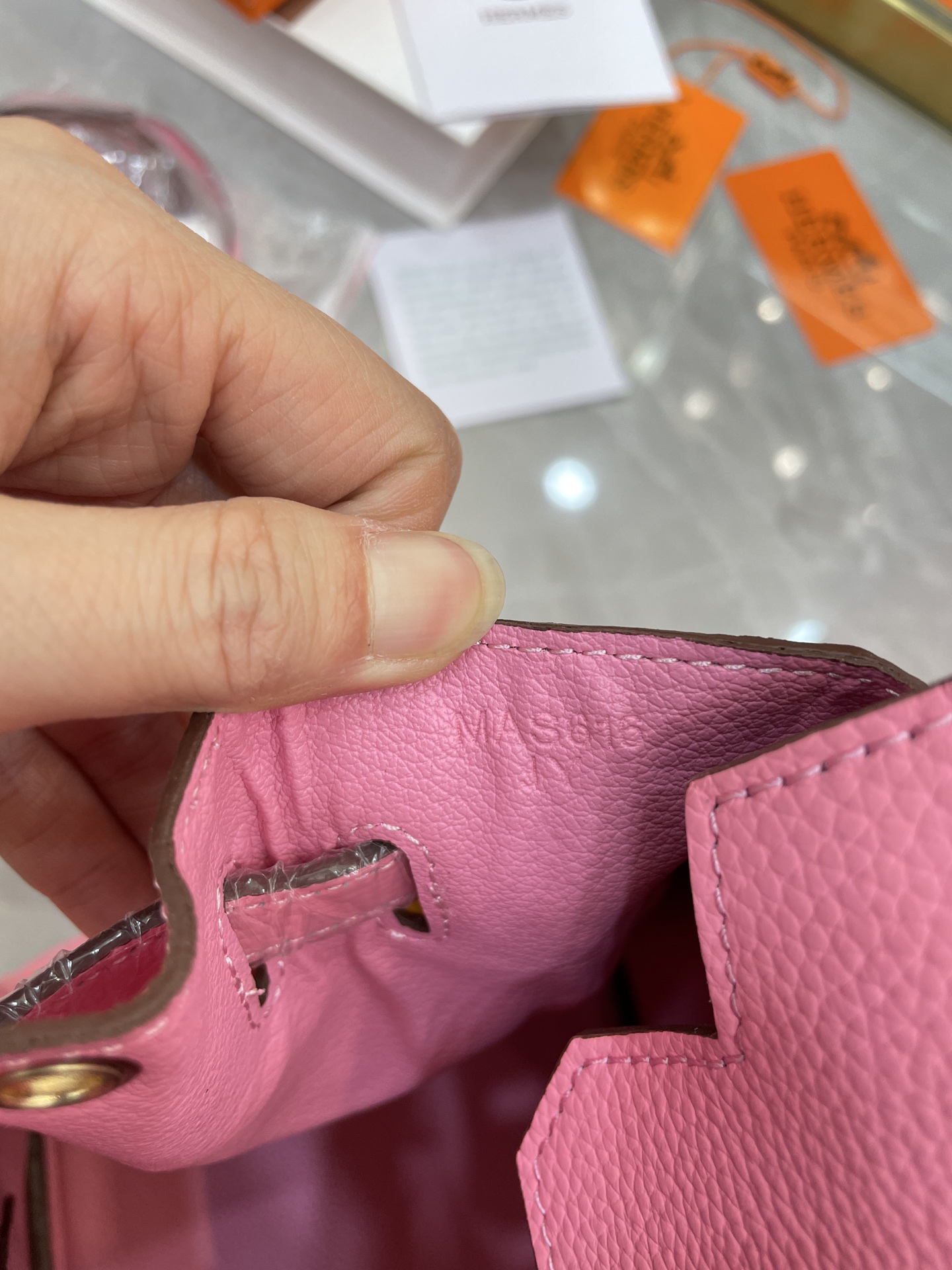 H-Inspired Birkin Togo handbag in Rose Sakura with Gold hardware - Gorchic - $161.99