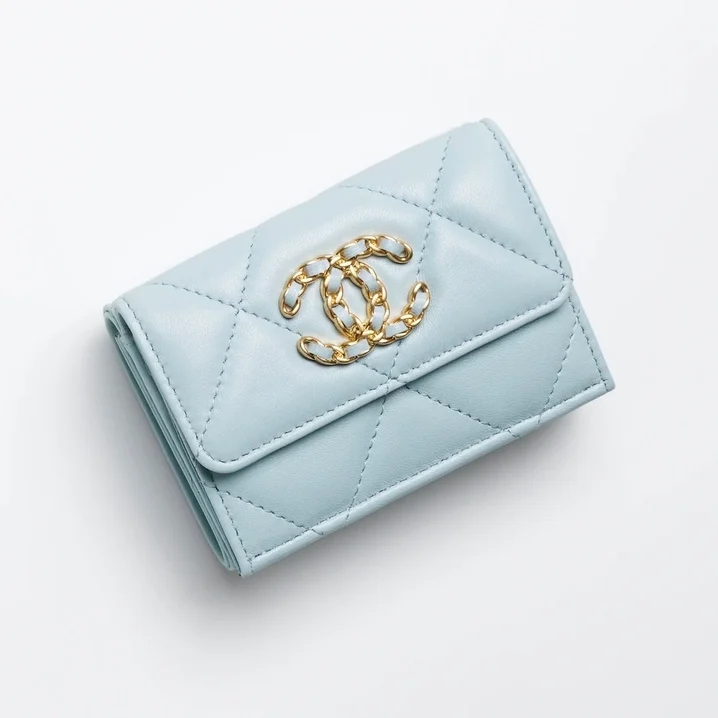 CC Inspired  19-Flap Card Holder - Light Blue - Gorchic - $92.99