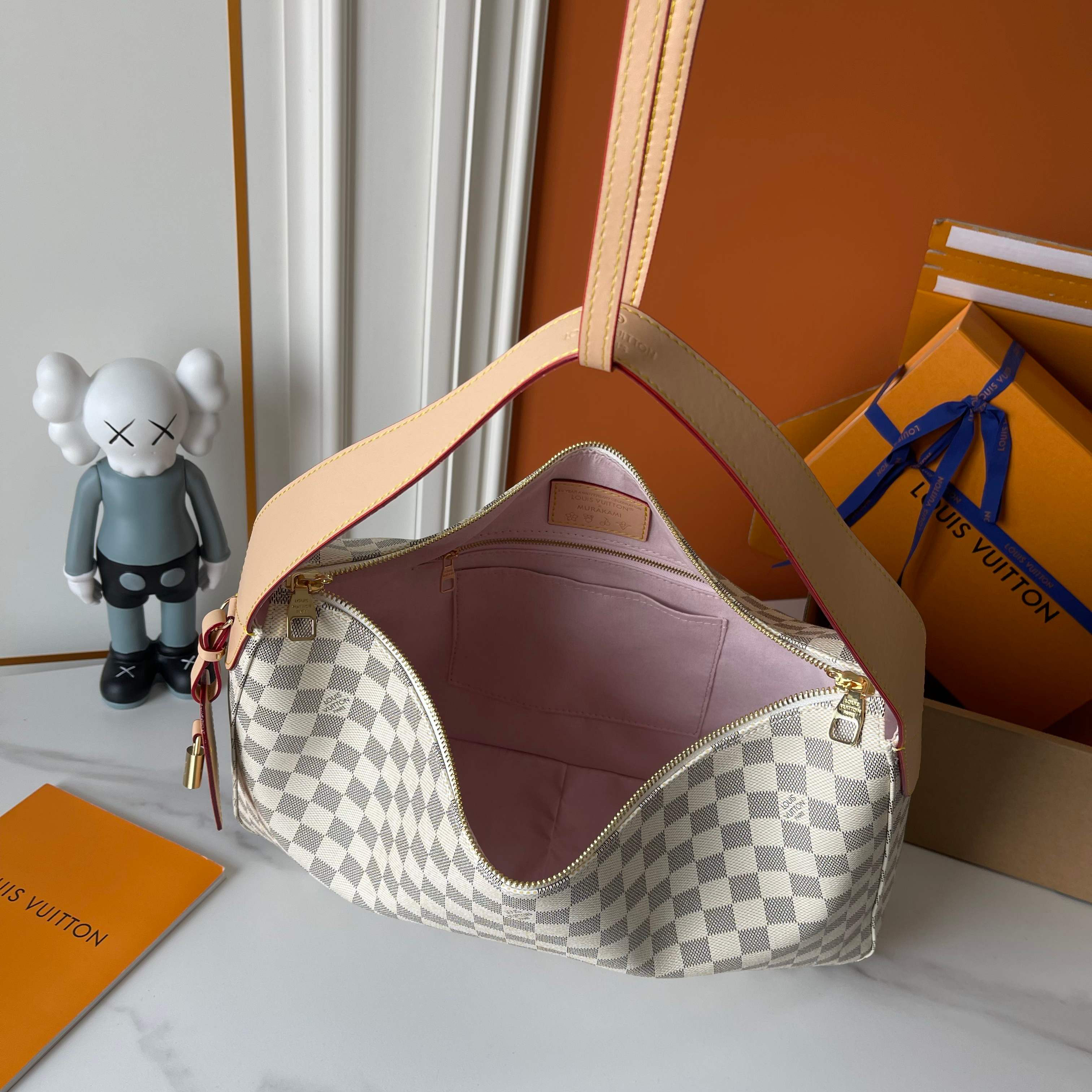 Designer L*V Damier Azur Slouchy - Bag - Gorchic - $125.99