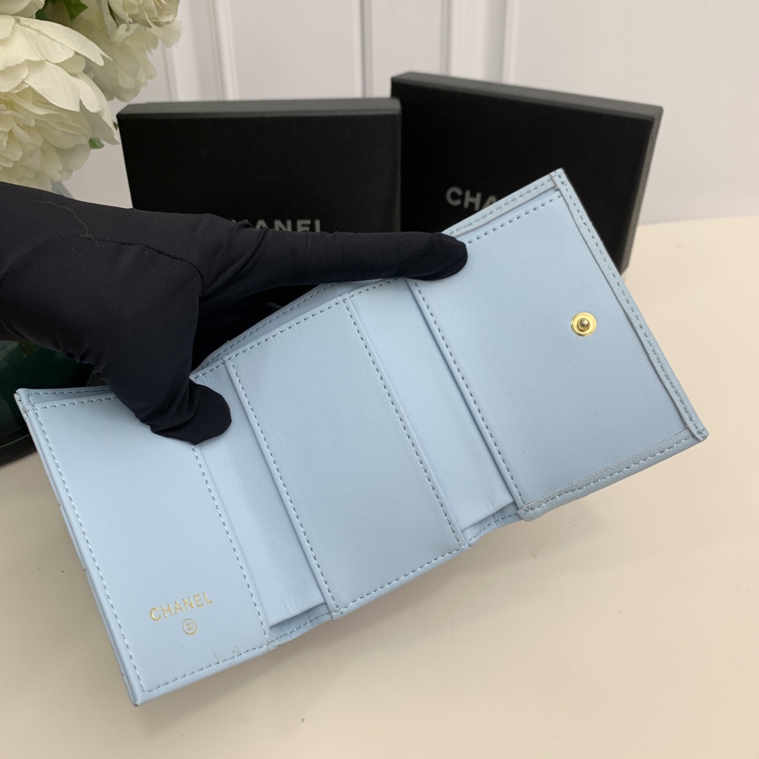 CC Inspired  19-Flap Card Holder - Light Blue - Gorchic - $92.99