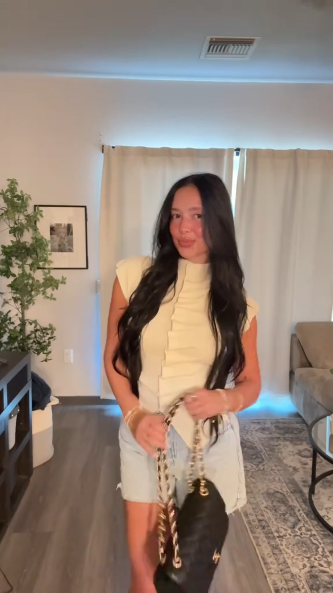 CC Inspired Classic Flag Bag Medium Classic Double Flap Bag Black Caviar Gold Hardware - Bag - Gorchic - $125.99