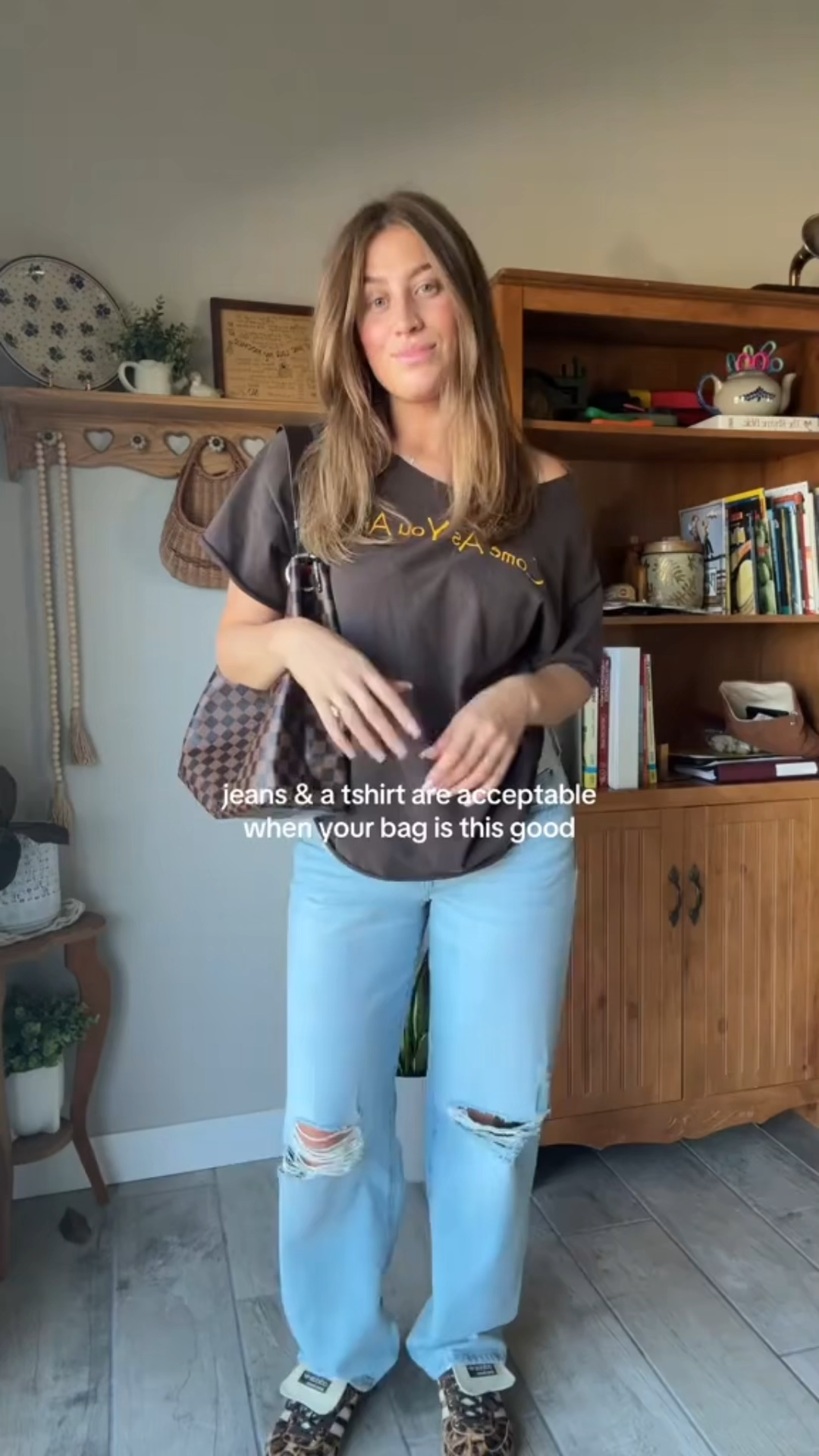 Designer Monogram Graceful MM Damier Ebene Canvas Shoulder Bag-Ebene Bag - Gorchic - $120.99