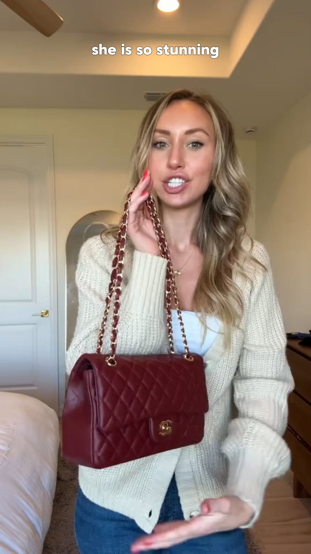 CC Inspired Classic Double Flap Bag Dark Red Golden Hardware - Bag - Gorchic - $122.99