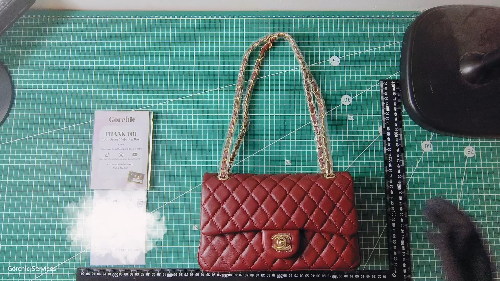 CC Inspired Classic Double Flap Bag Dark Red Golden Hardware - Bag - Gorchic - $122.99