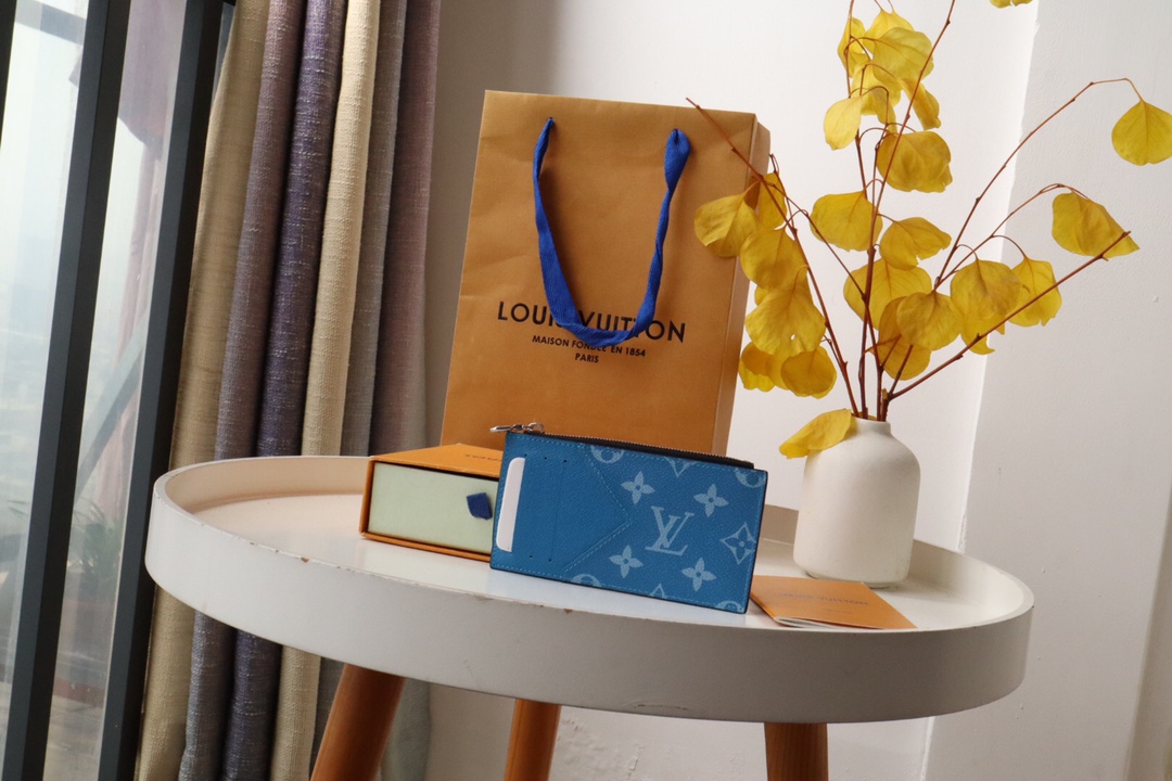 [TOP]Designer Taigarama Blue Coin & Business Card Holder Men's Wallet - Gorchic - $120.99