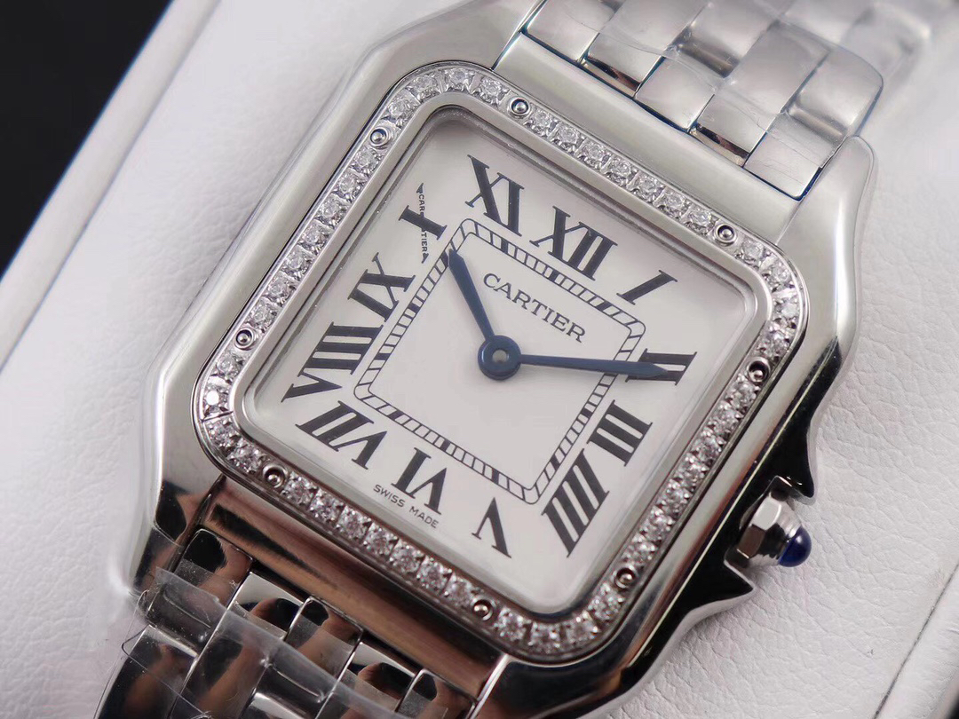 Cartyer Panthère de Cartyer watch, White Gold, Diamond, Small Model - Gorchic - $120.99