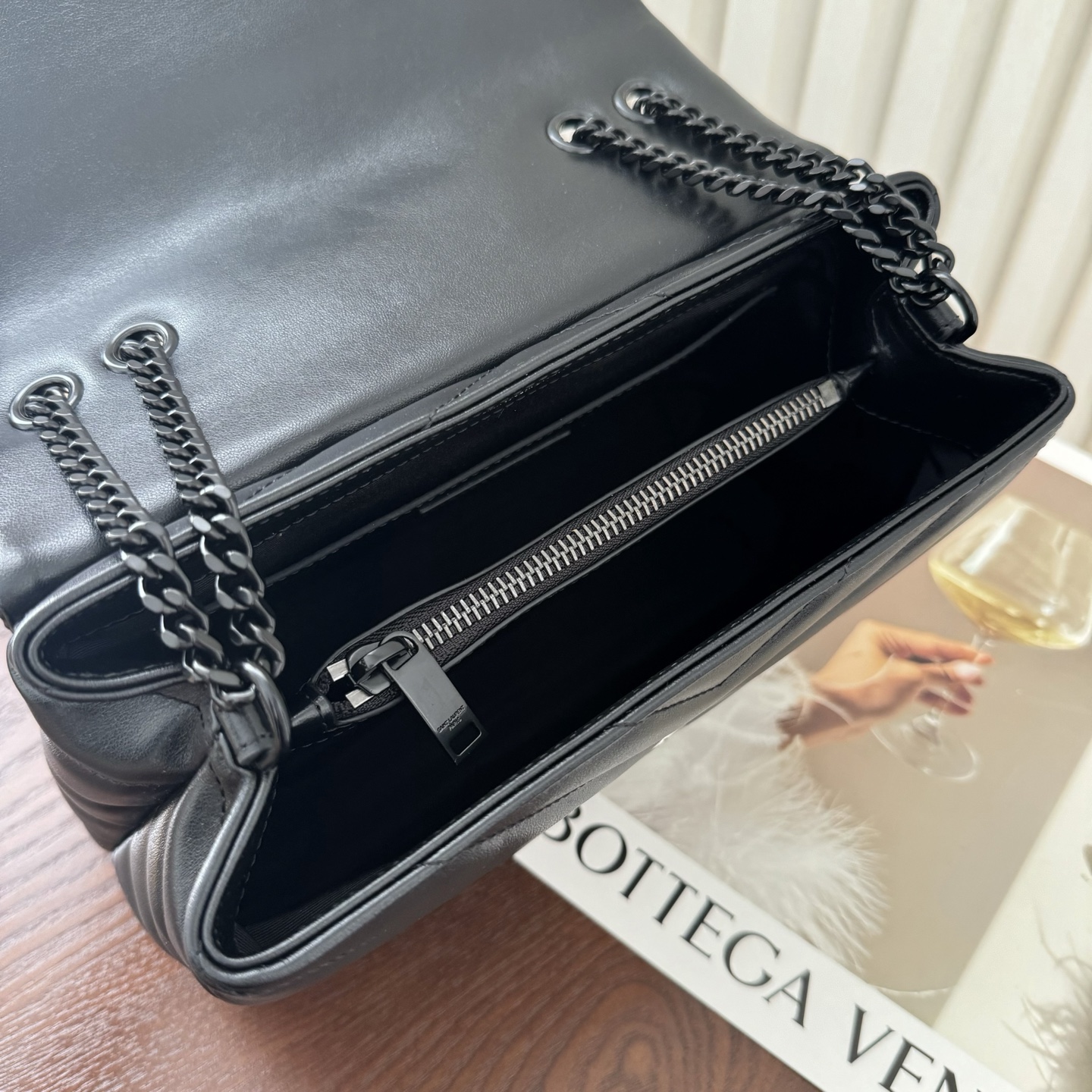 [TOP]Lady Designer Loulou Quilted Leather Shoulder Bag Black - Bag - Gorchic - $366.99