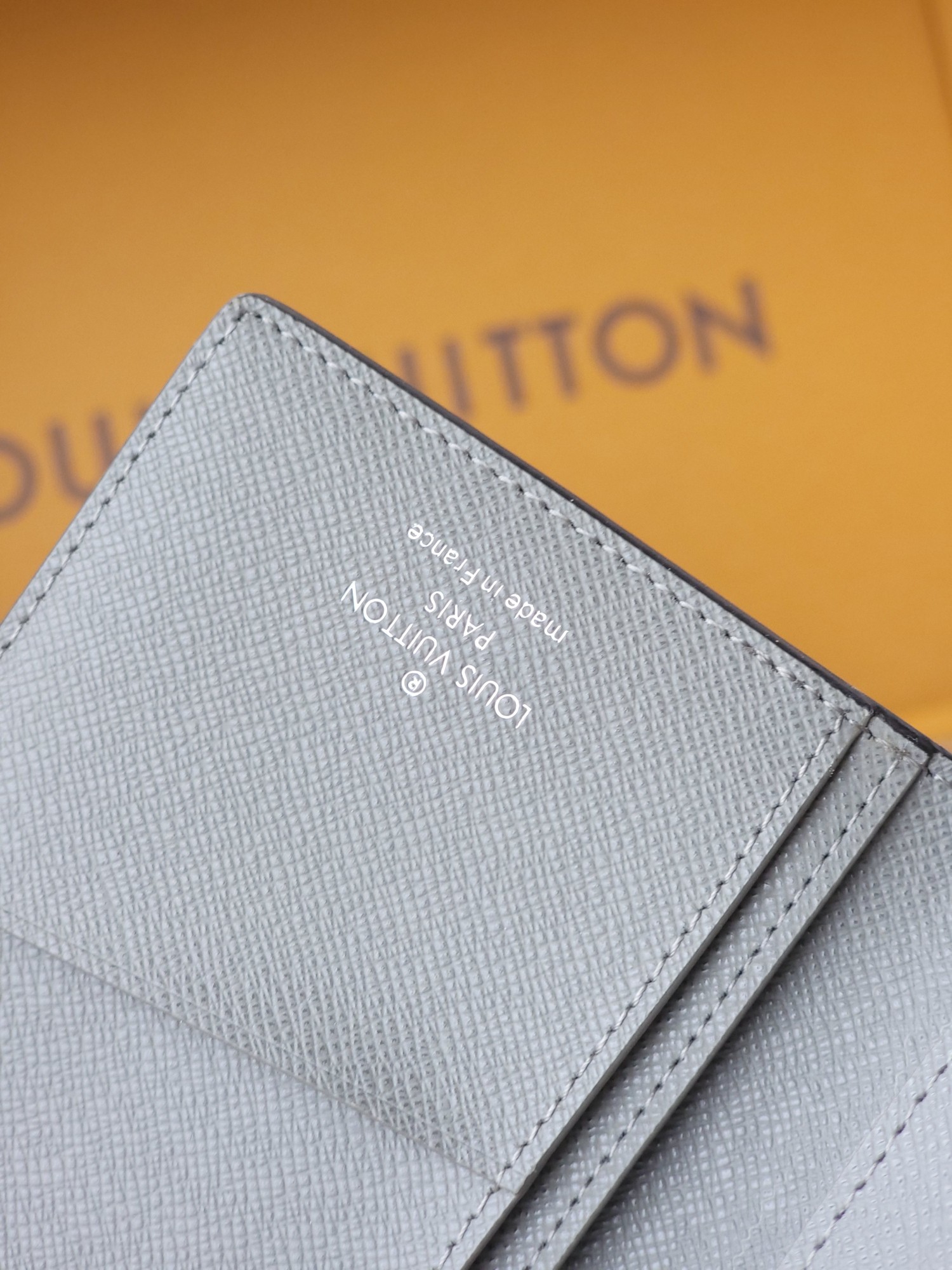 [TOP]Designer Brazza Wallet in Inlaid V Taiga Leather - Blue - Gorchic - $136.99