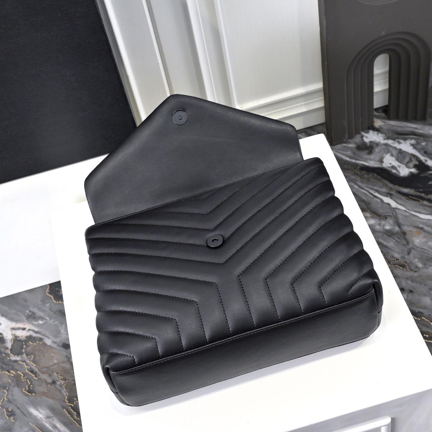 [TOP]Lady Designer Loulou Quilted Leather Shoulder Bag Black - Bag - Gorchic - $366.99