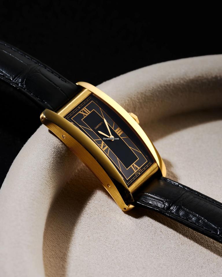 Cartyer Tank Américaine Cartyer watch, Yellow Gold, Large Model - Gorchic - $109.99