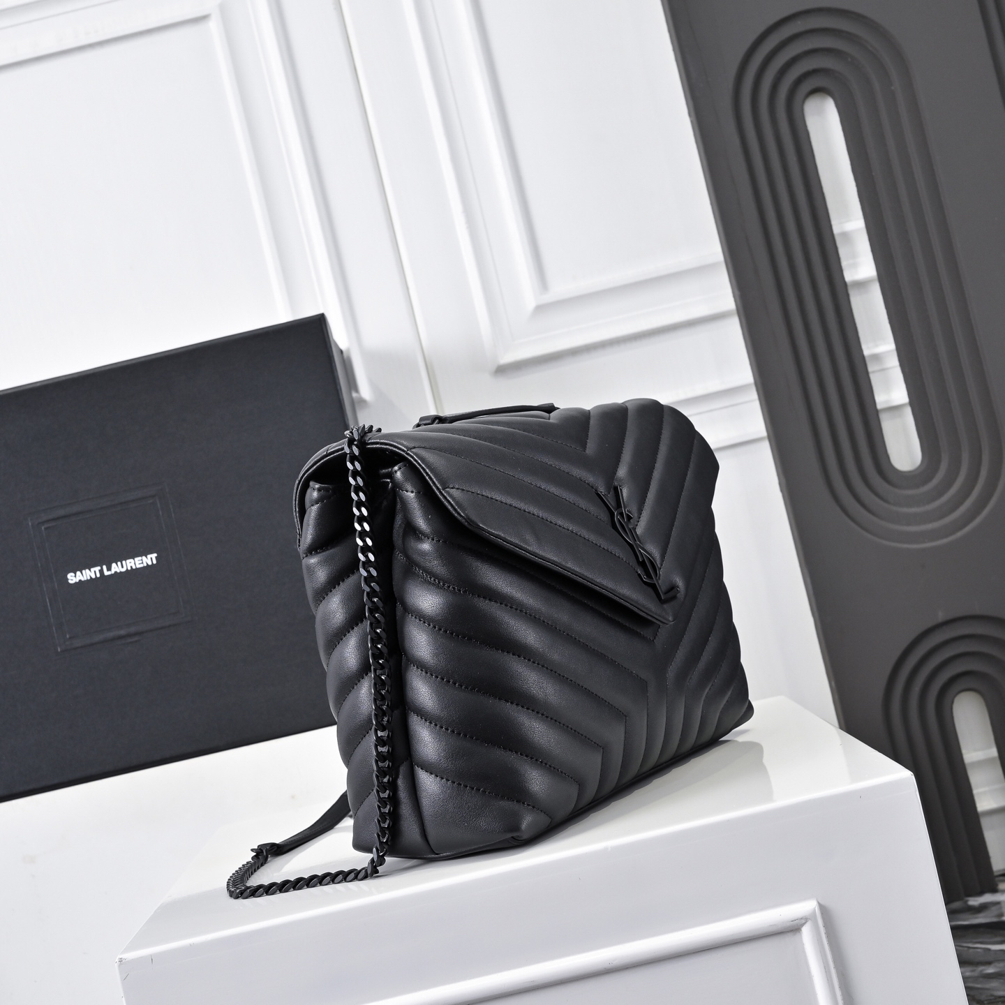 [TOP]Lady Designer Loulou Quilted Leather Shoulder Bag Black - Bag - Gorchic - $366.99