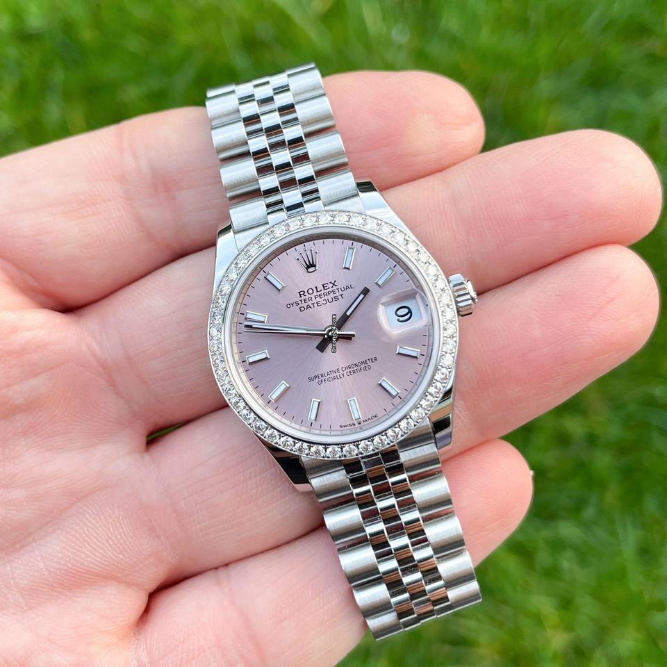 Rolex Datejust Rolex watch, Oystersteel, White Gold, Diamonds, Classic Size - Gorchic - $109.99