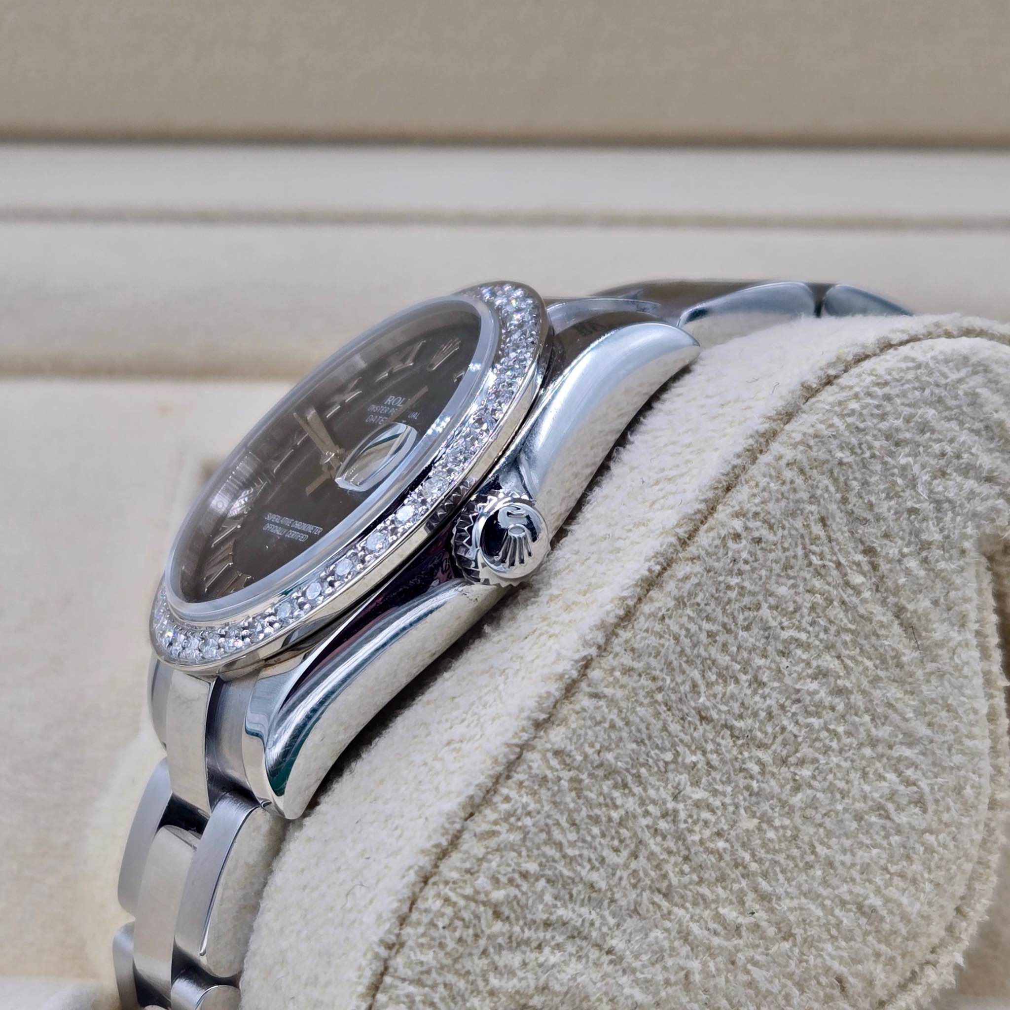 Rolex Datejust Rolex watch, Oystersteel, White Gold, Diamonds, Classic Size - Gorchic - $109.99