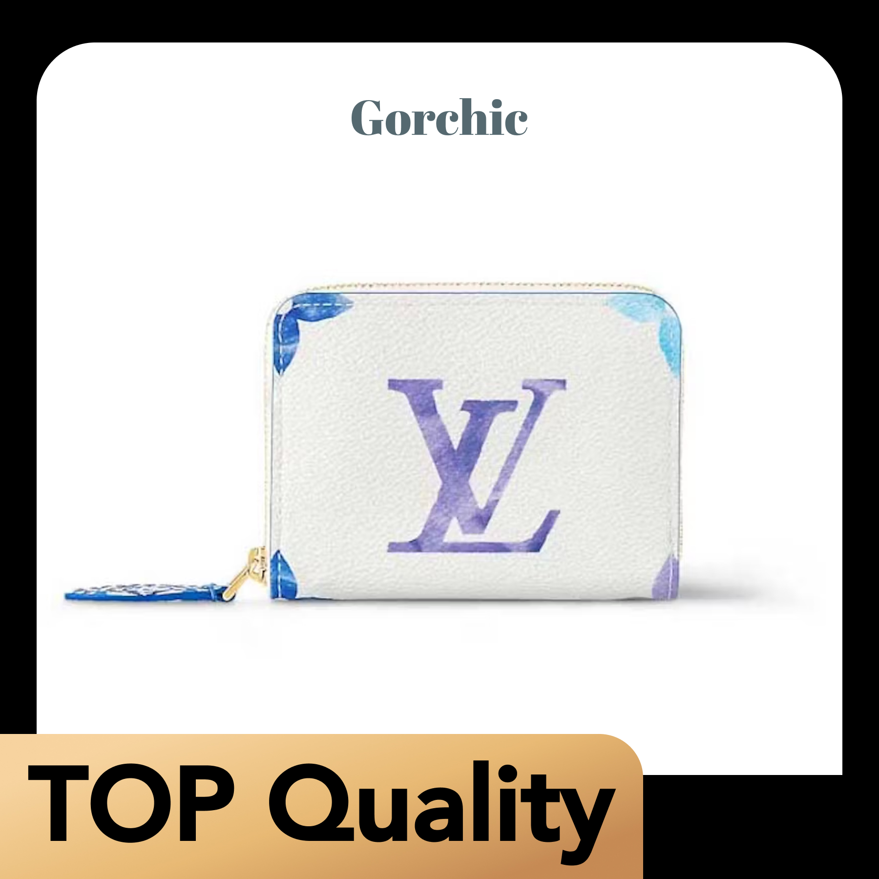[TOP]Designer Zippy Coin Purse Bag - Blue - Gorchic - $136.99