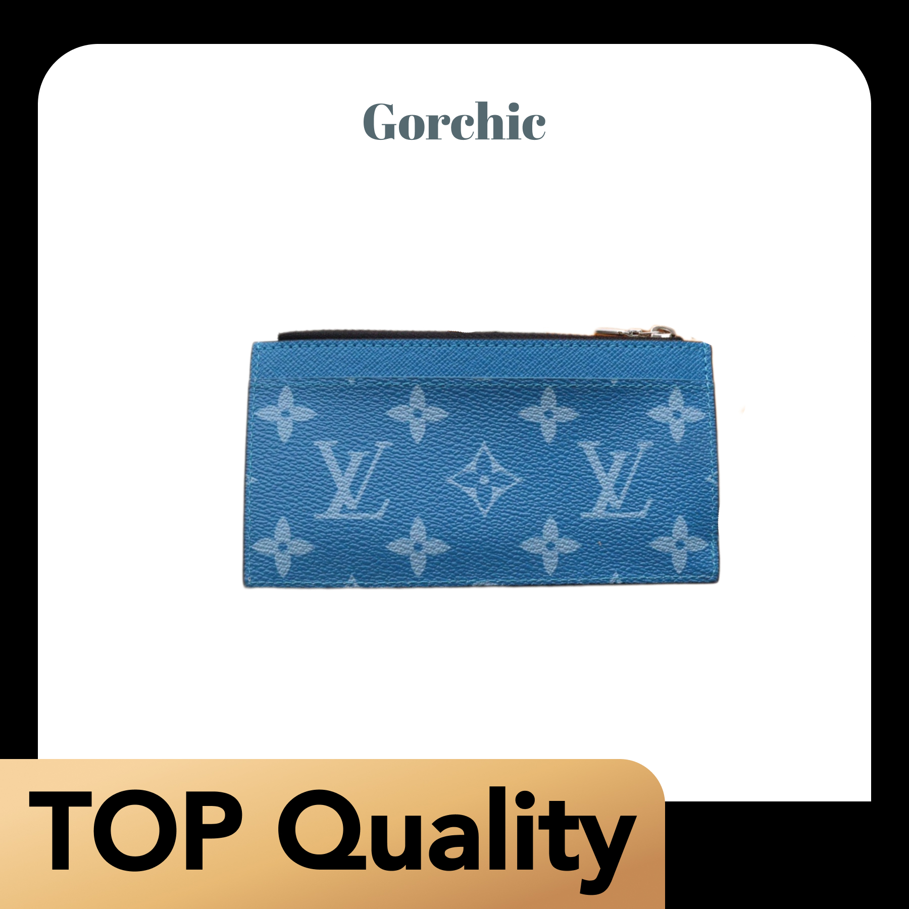 [TOP]Designer Taigarama Blue Coin & Business Card Holder Men's Wallet - Gorchic - $120.99