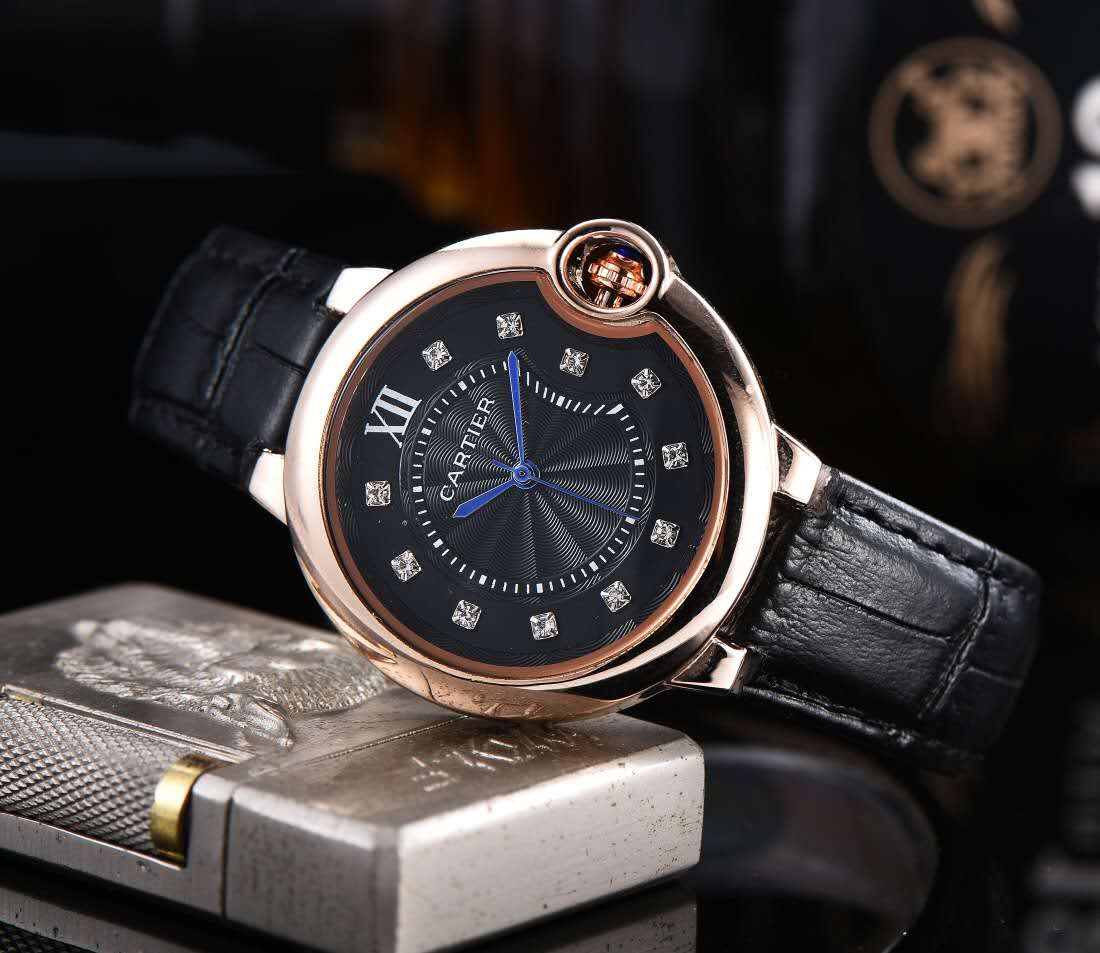 Cartyer Ballon Bleu de Cartyer Black Dial with Black Strap Watch - Gorchic - $116.99
