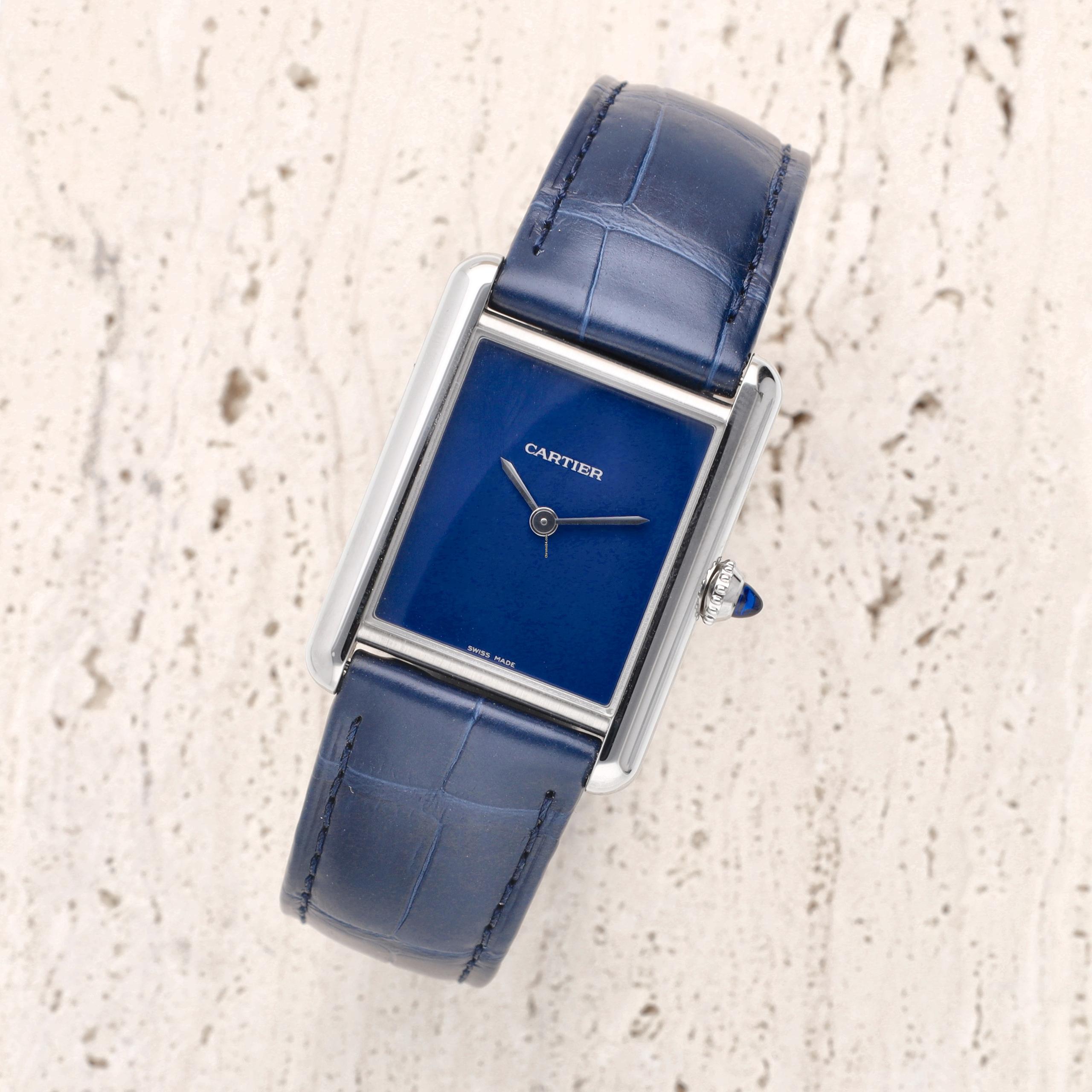 Cartyer Tank Must De Cartyer watch, White Gold, Large Model - Gorchic - $109.99