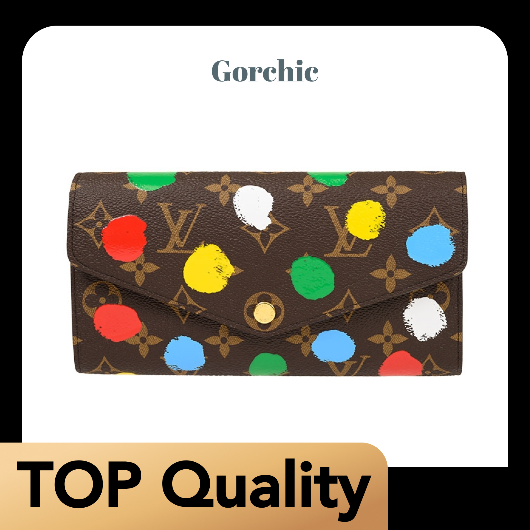 [TOP]Designer Wallets Sarah Long Button Wallet - Brown - Gorchic - $136.99