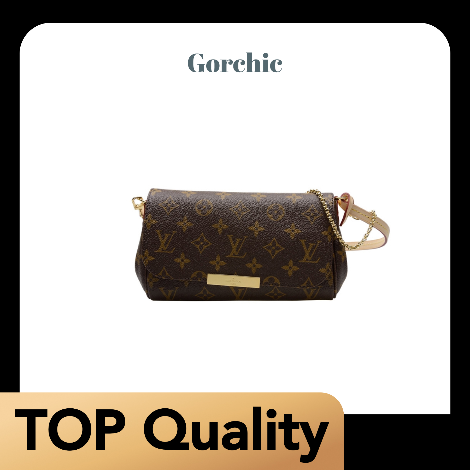 [TOP]Designer Bag GHW Favorite MM Shoulder Bag - Brown - Gorchic - $195.99