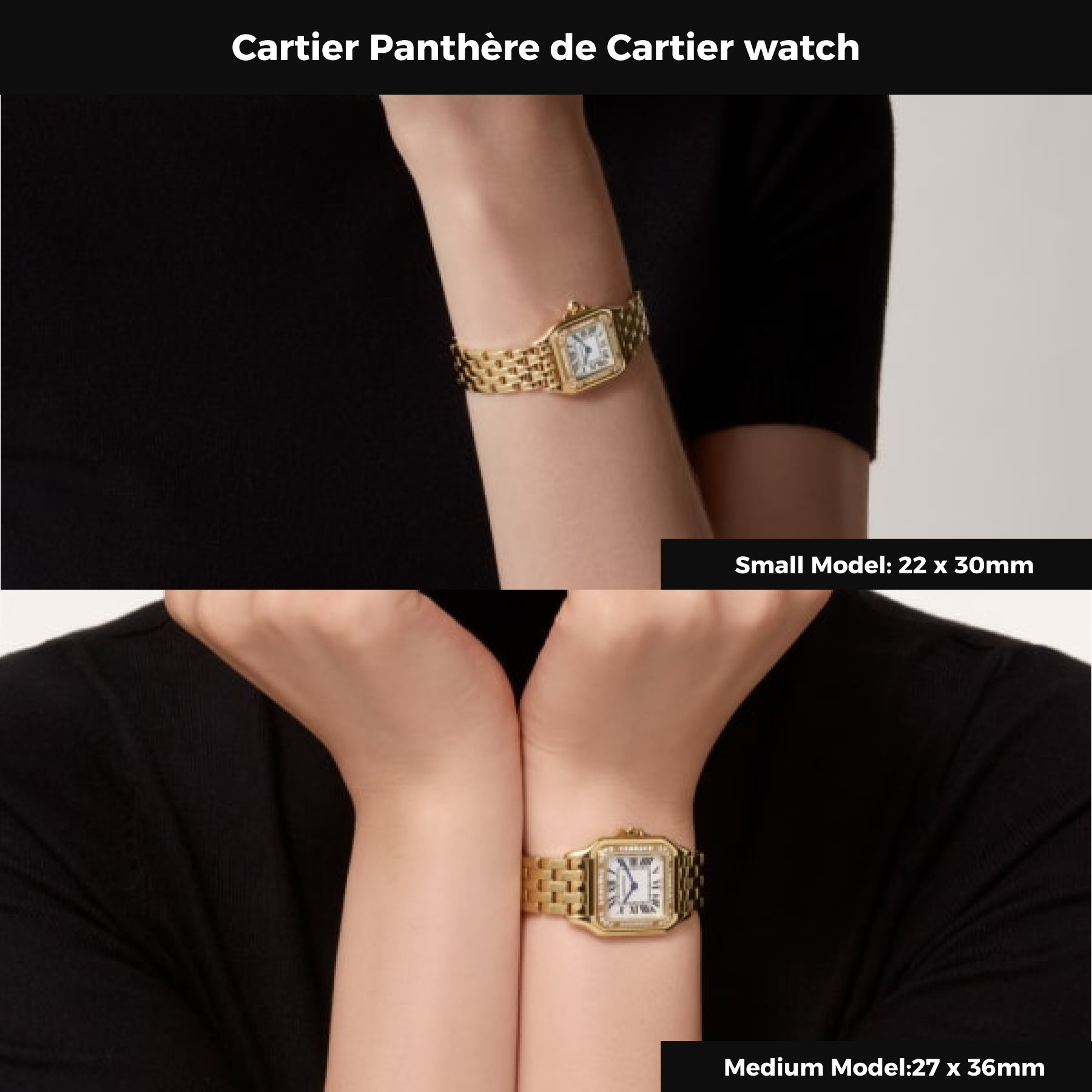 Cartyer Panthère de Cartyer watch, Yellow Gold, Diamond, Small Model - Gorchic - $120.99