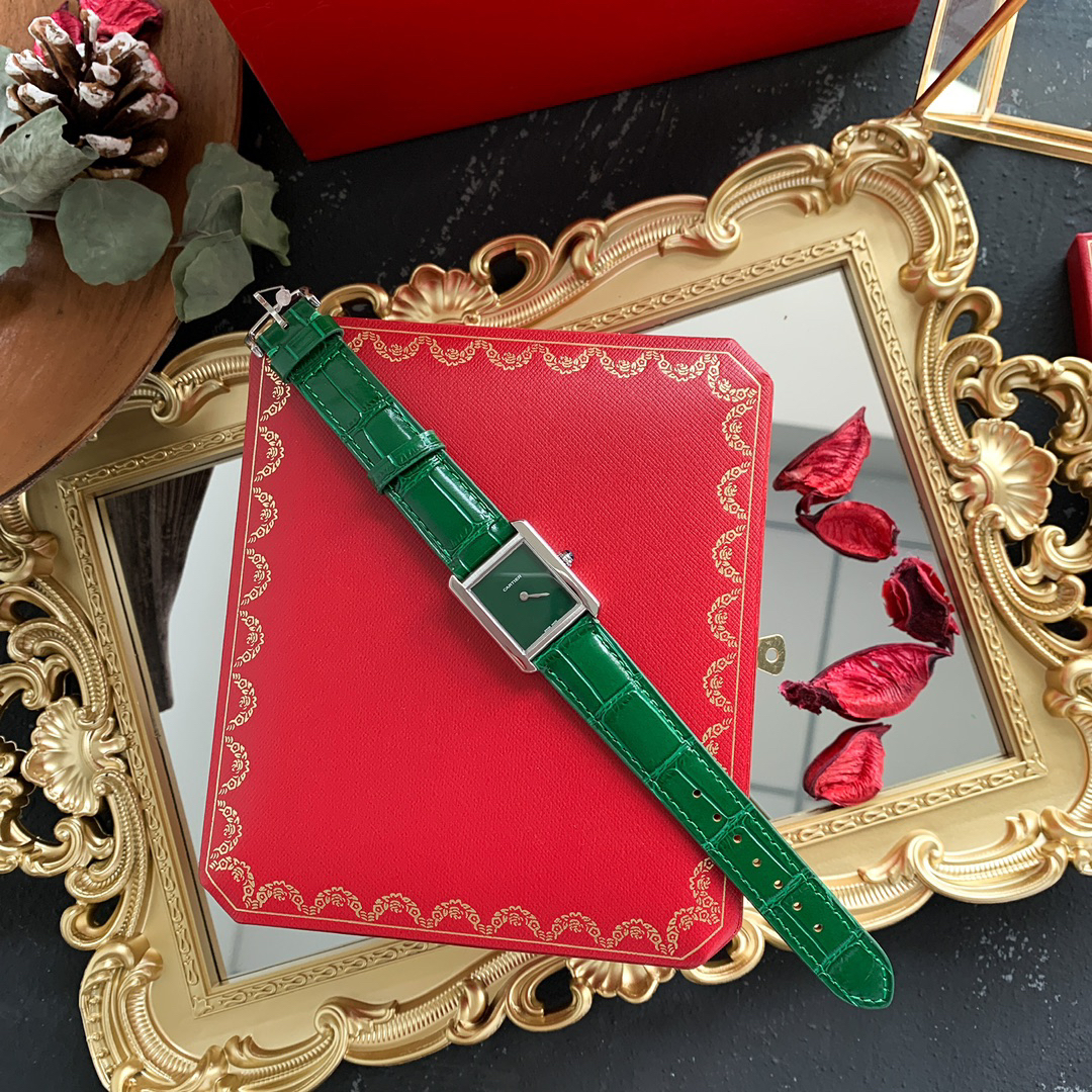 Cartyer Tank Must De Cartyer watch, White Gold, Large Model - Gorchic - $109.99