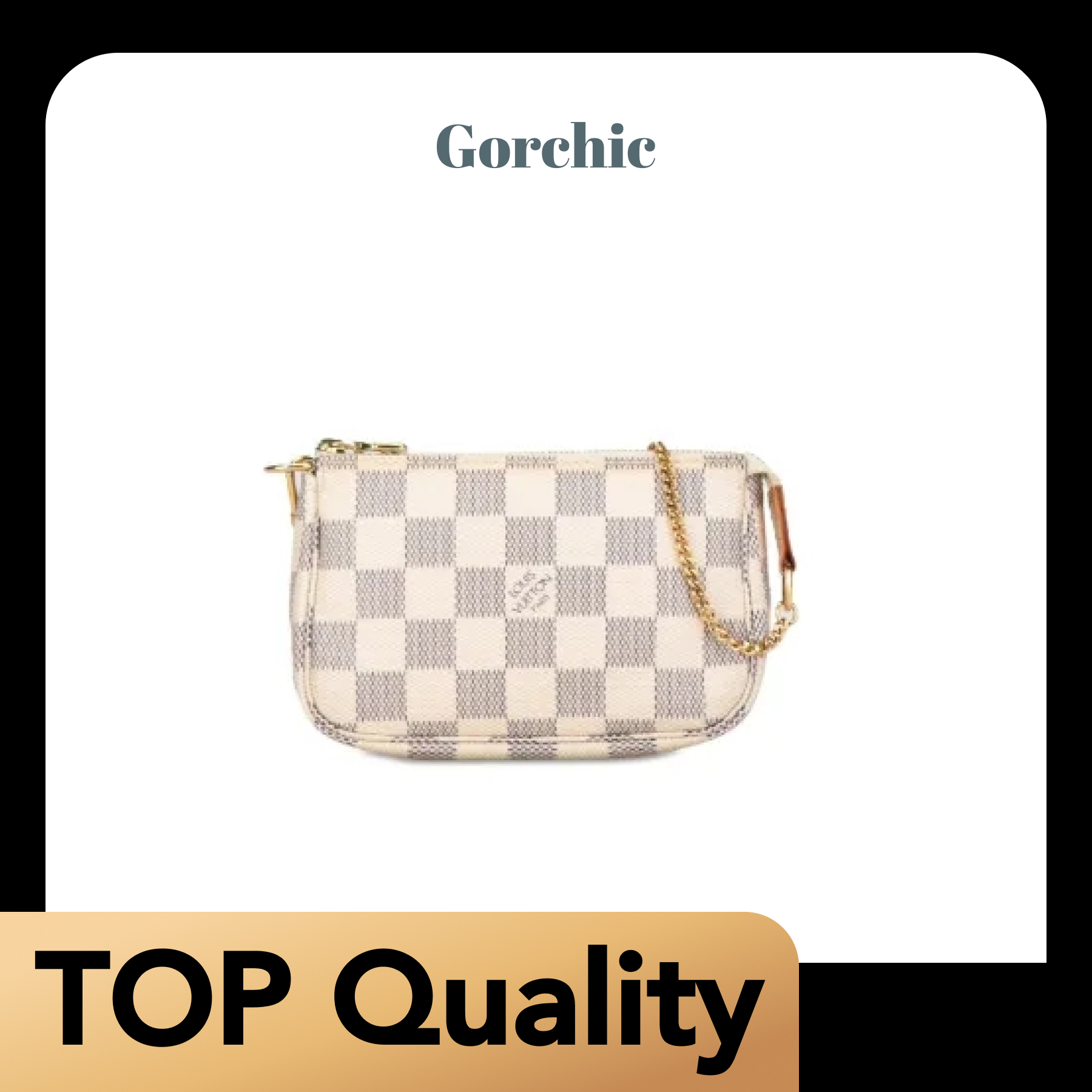 [TOP]Designer Damier Azur Mini Pochette Accessoires Handbag - White - Gorchic - $142.99