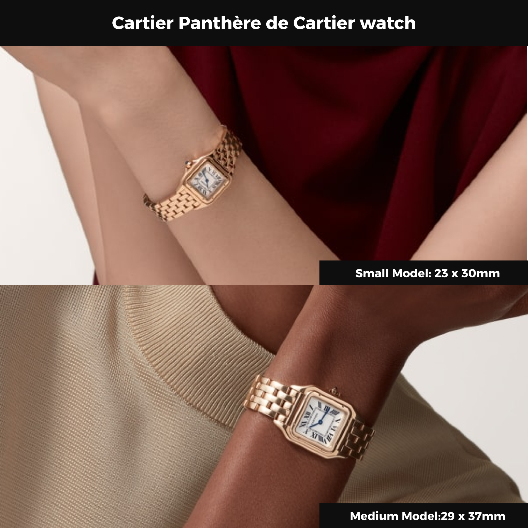 Cartyer Panthère de Cartyer watch, Rose gold, Small Model - Gorchic - $120.99