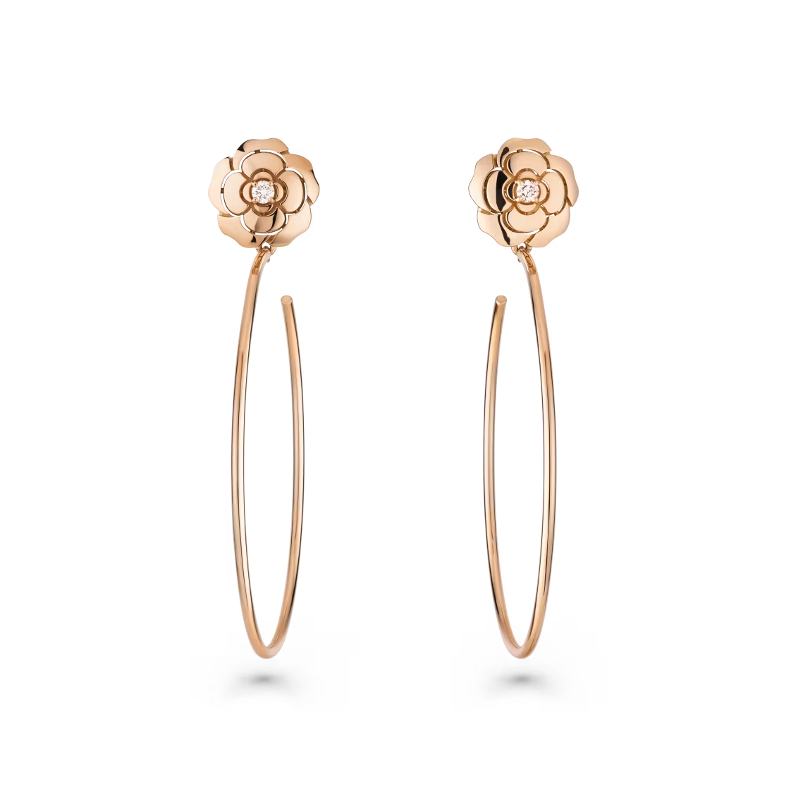 CC Inspired Extrait de Camélia hoop earrings - Gorchic - $44.99