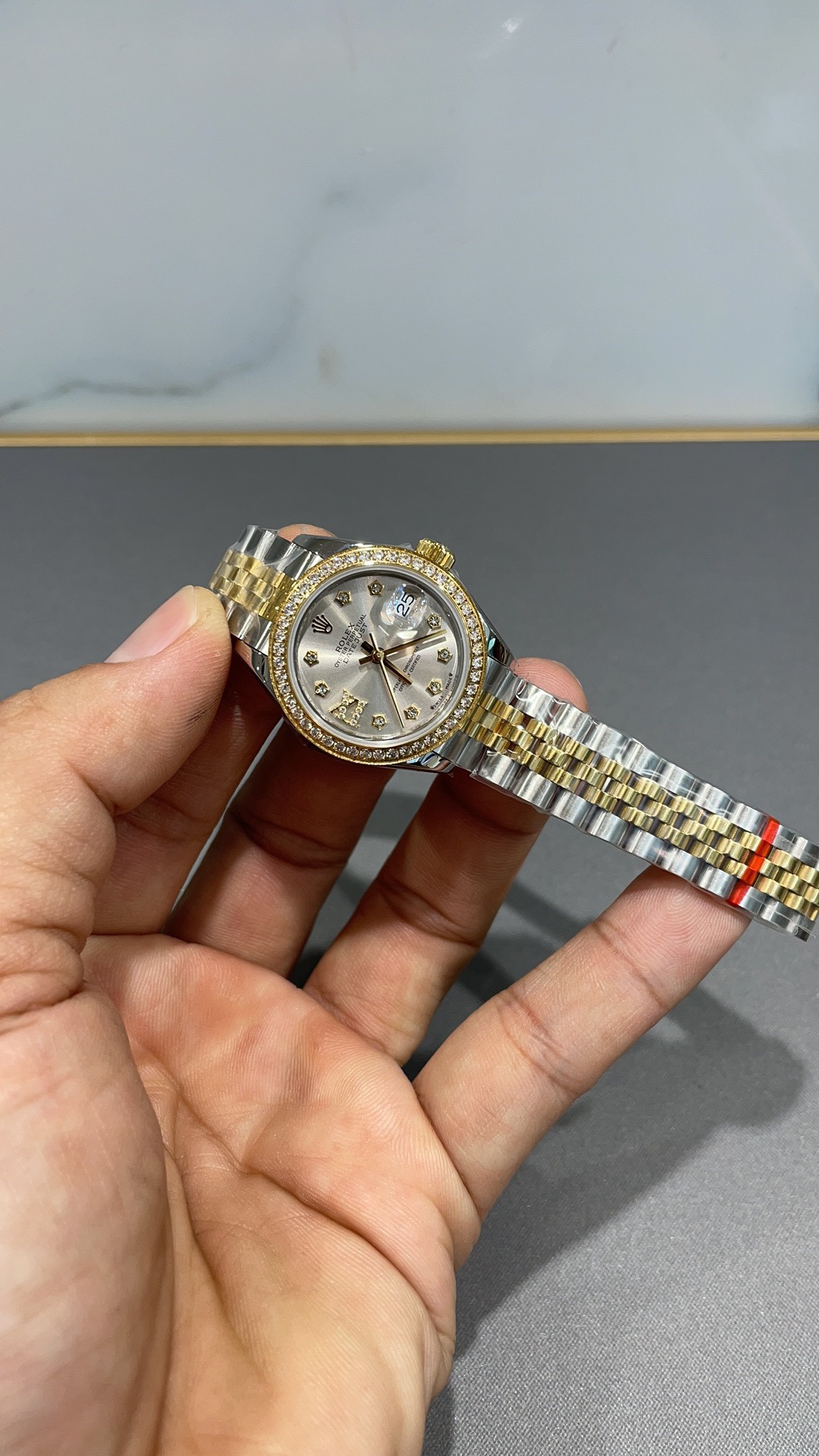 Rolex Datejust Rolex watch, Oystersteel, Yellow Gold, Diamonds, Classic Size - Gorchic - $246.99