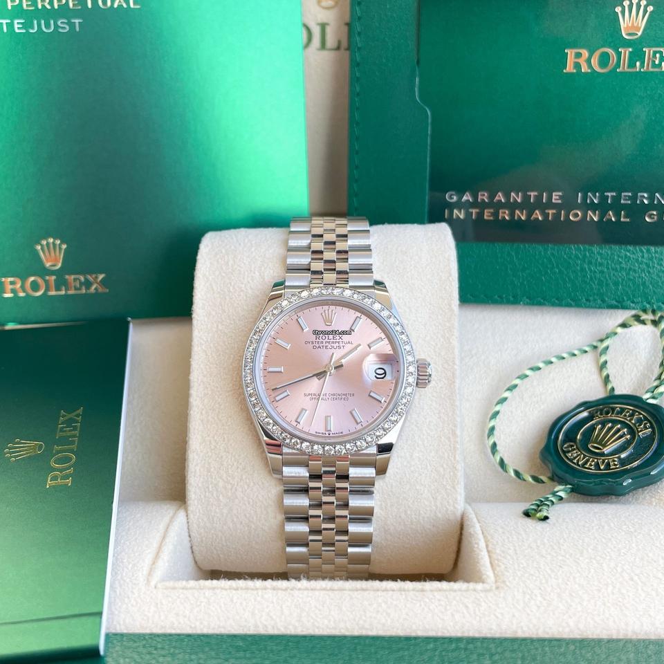 Rolex Datejust Rolex watch, Oystersteel, White Gold, Diamonds, Classic Size - Gorchic - $109.99